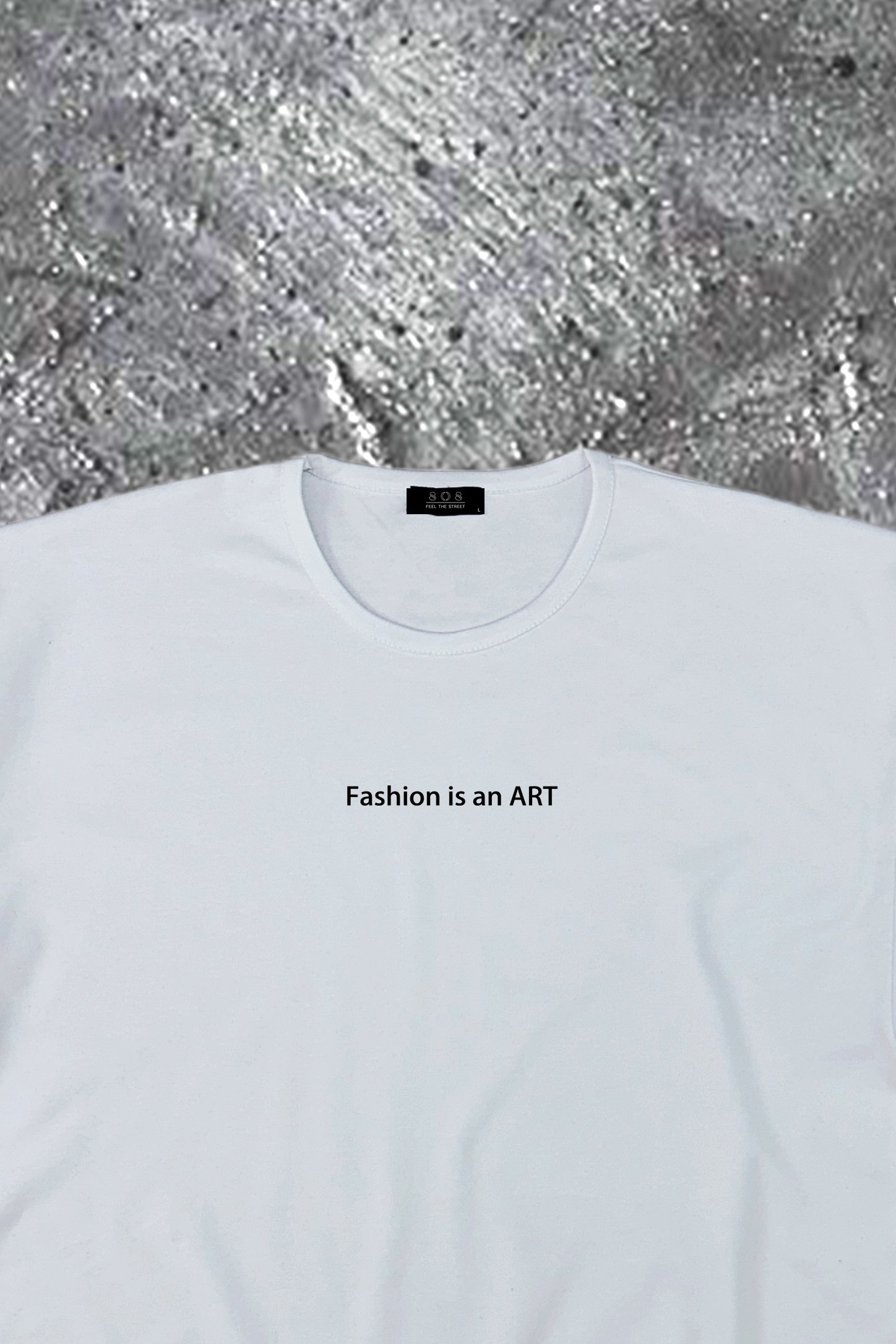 808 Fashion is an ART Baskılı Oversize Tişört