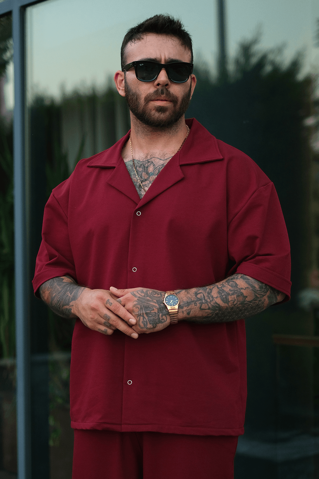 808  Desen Oversize Takım ( Gömlek + jogger )