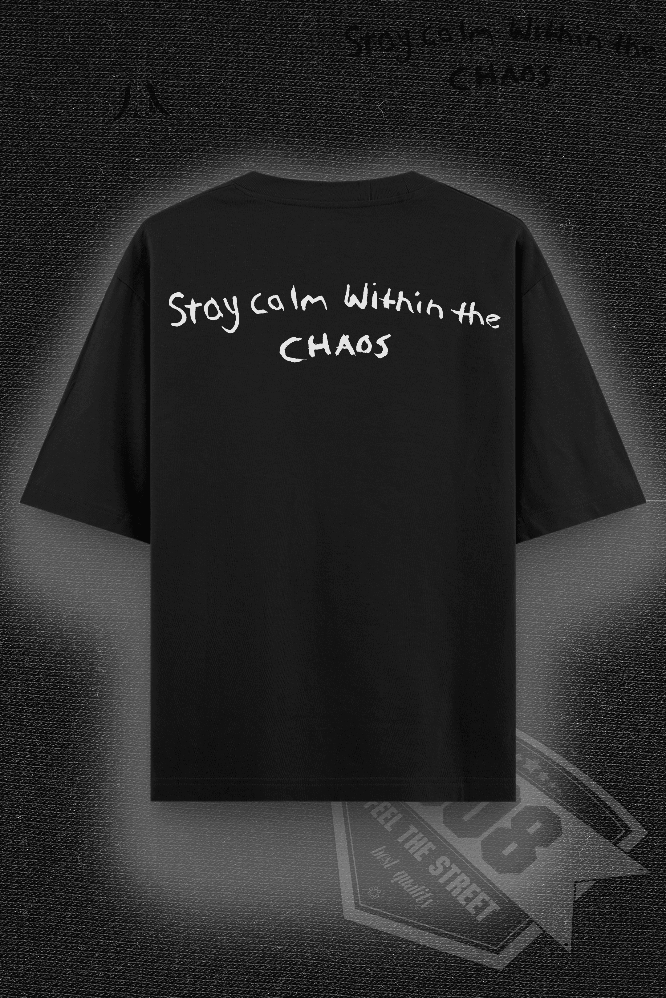 808 "Stay Calm" Baskılı Oversize Tişört
