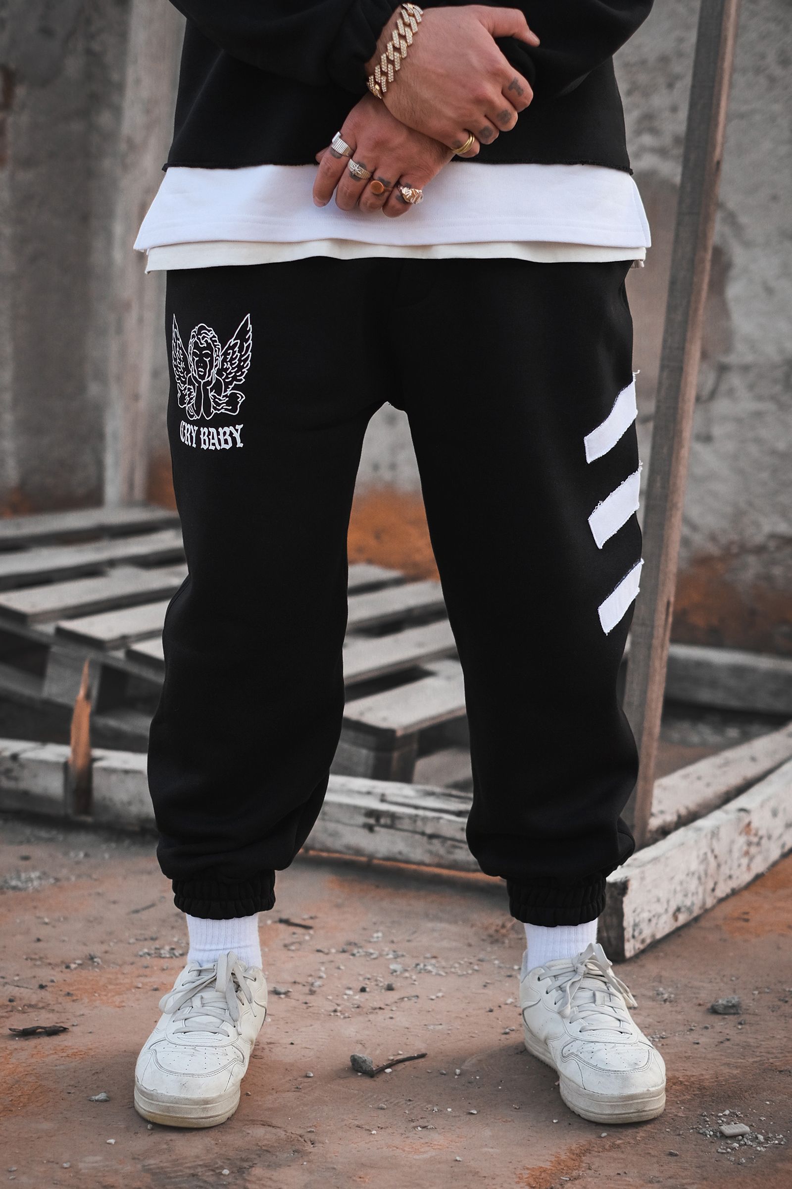 808 Bless Baskılı Oversize Jogger