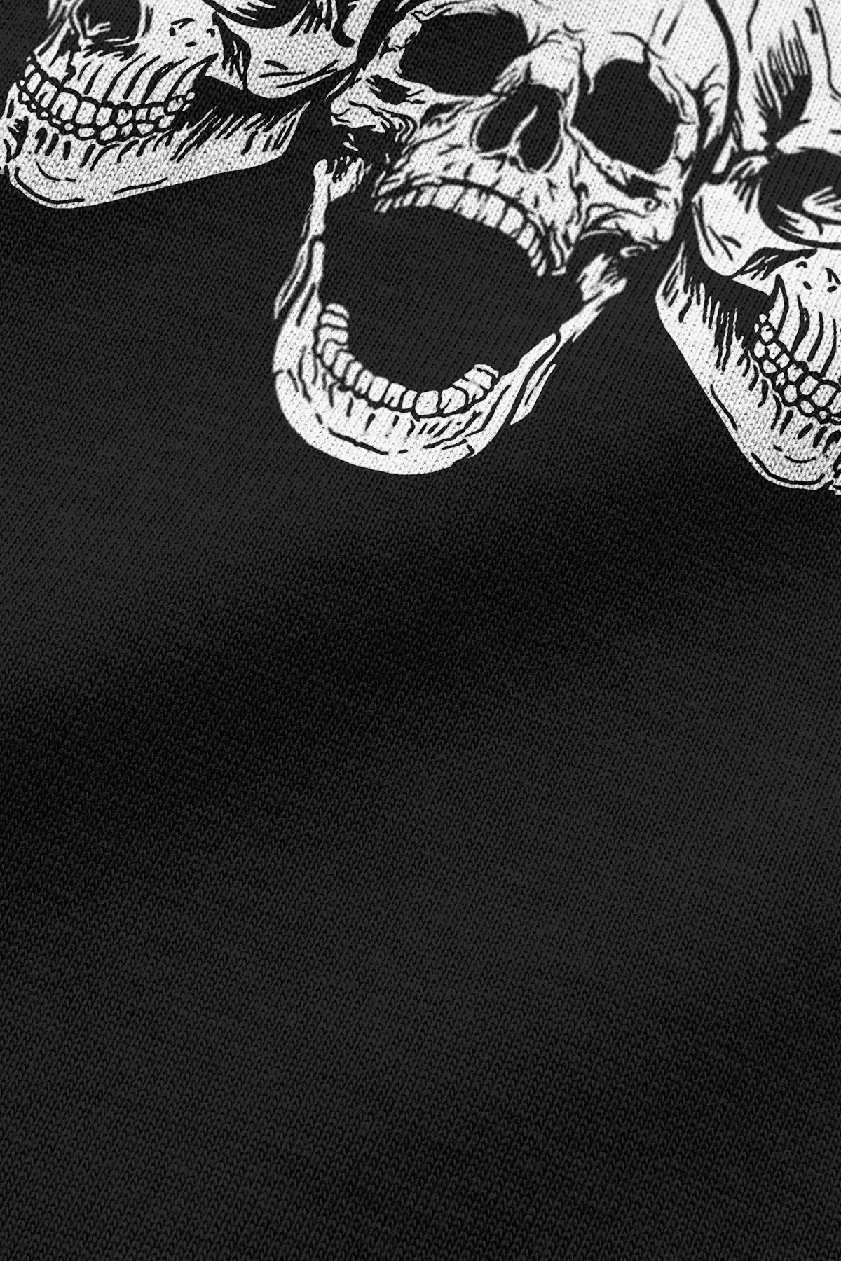 808 Fleshless Skull Baskılı Oversize Tişört - Siyah