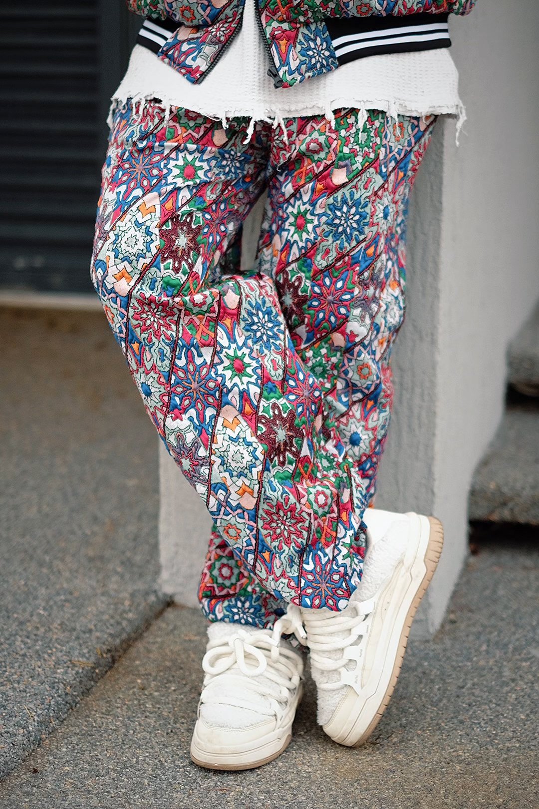 808 Kabartma Patchwork Desenli Özel Tasarım Oversize Jogger