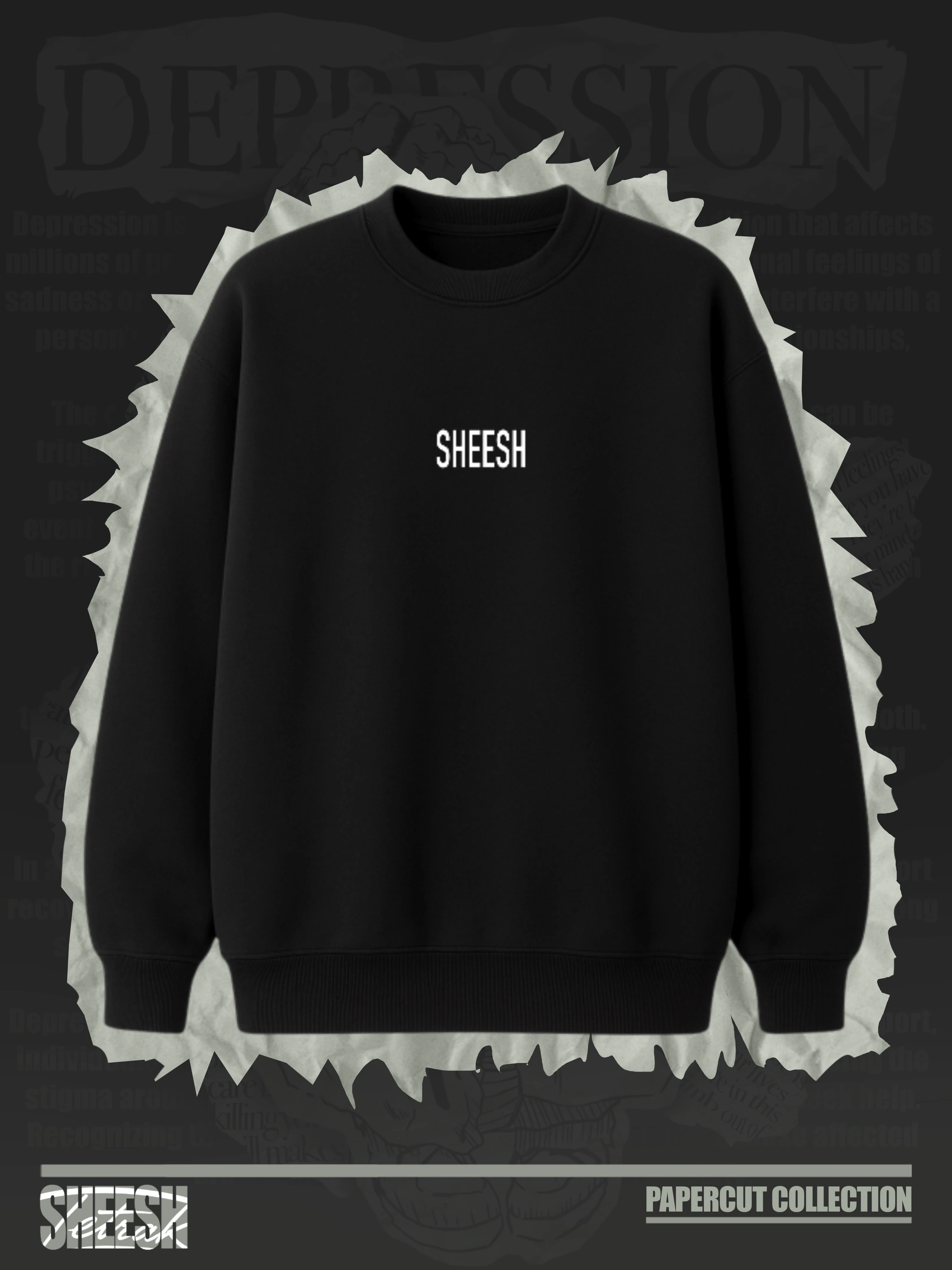 DEPRESSION Oversize Sweatshirt - Siyah