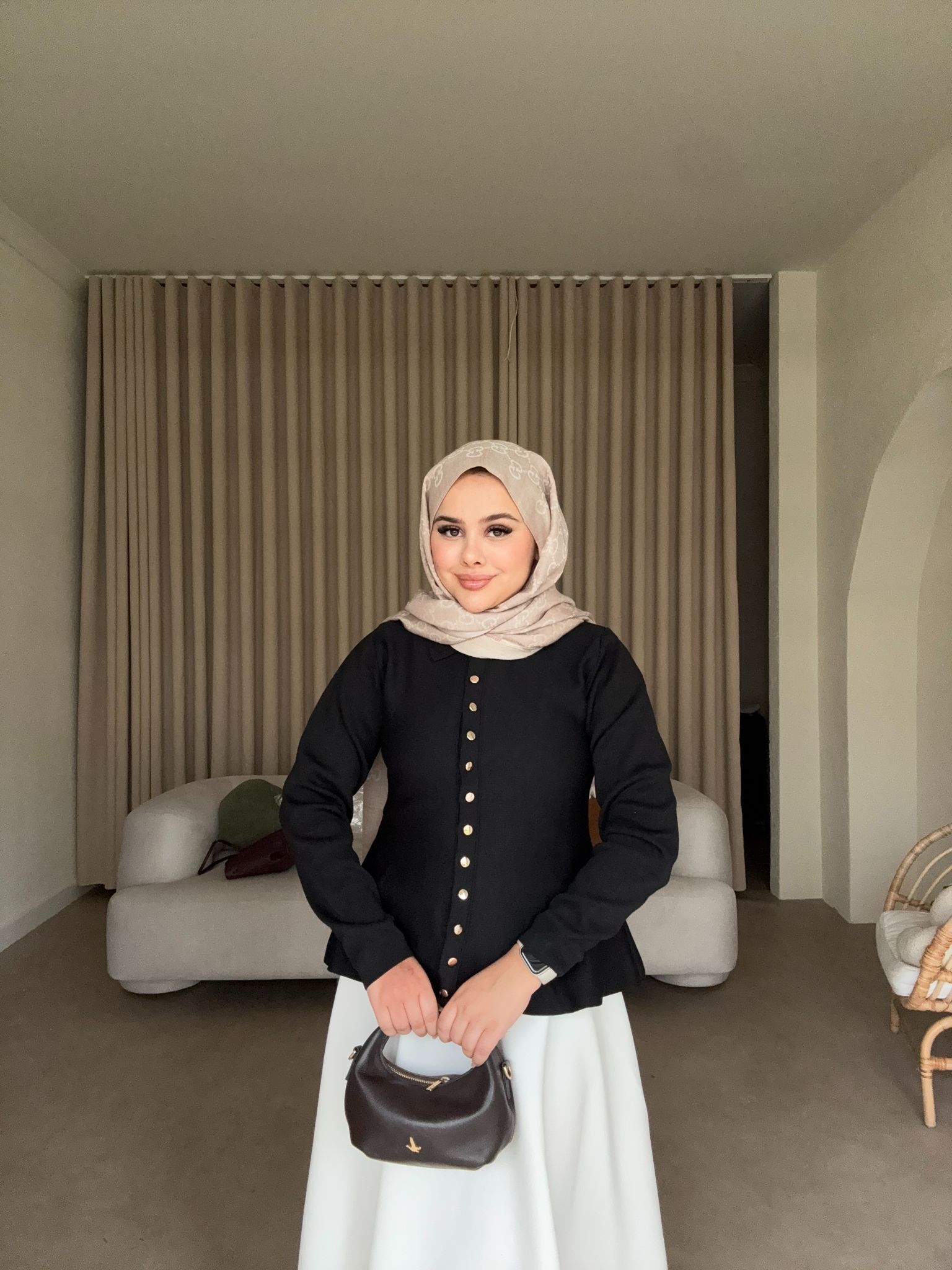 Gold Düğme Detaylı Triko Ceket 