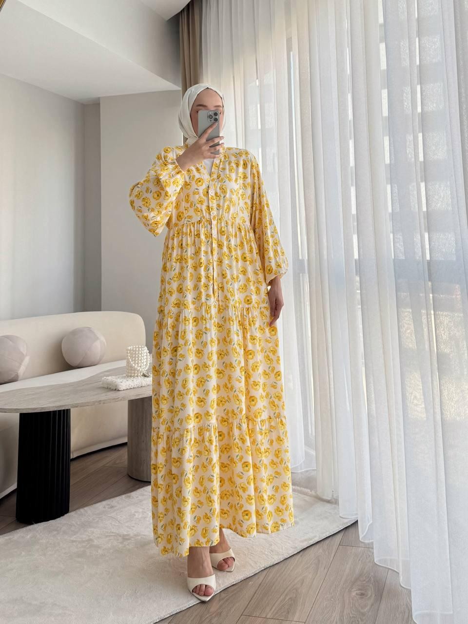 Rose Elbise - Sarı