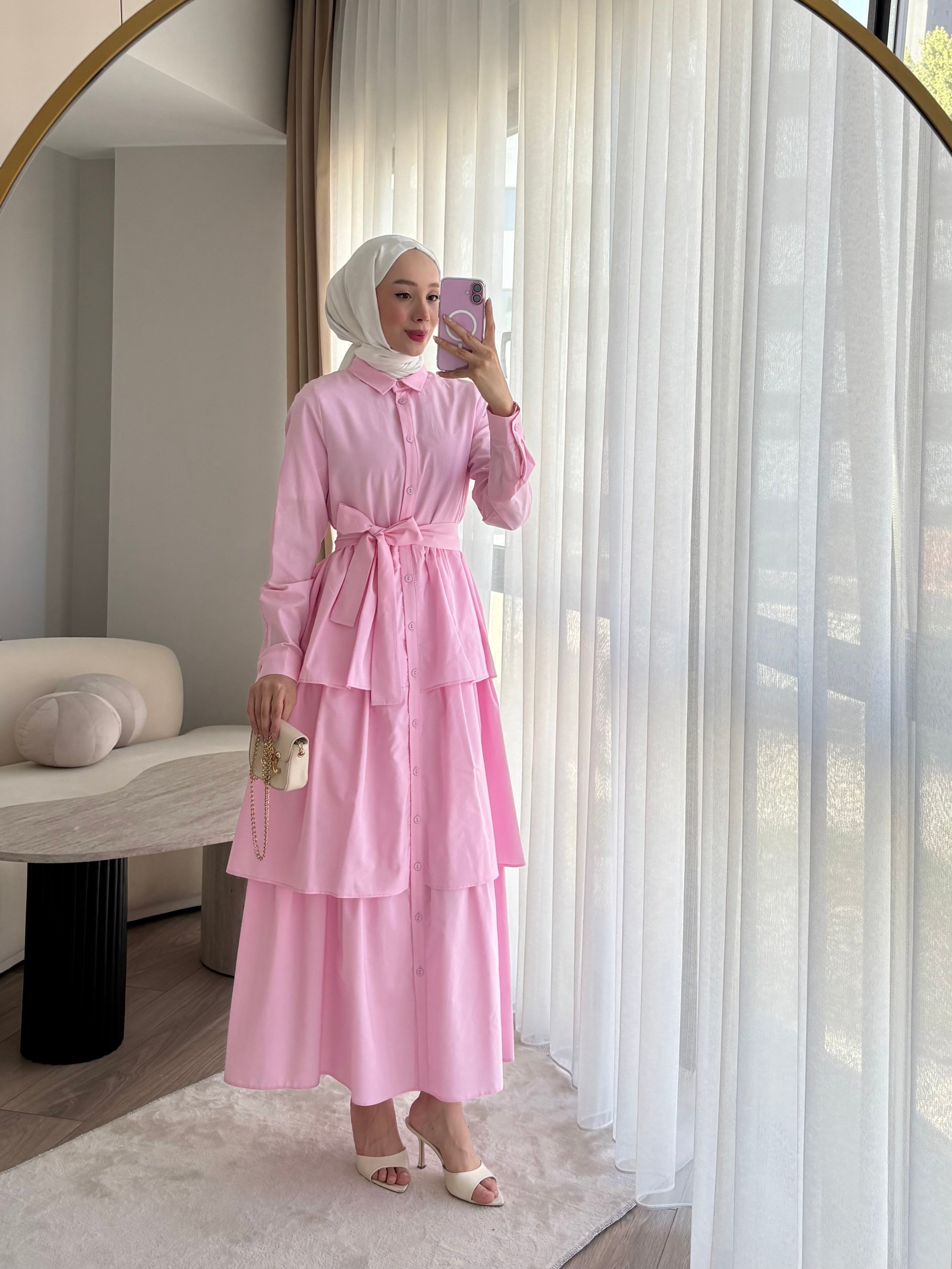 Milava Kat Kat Elbise - Pembe