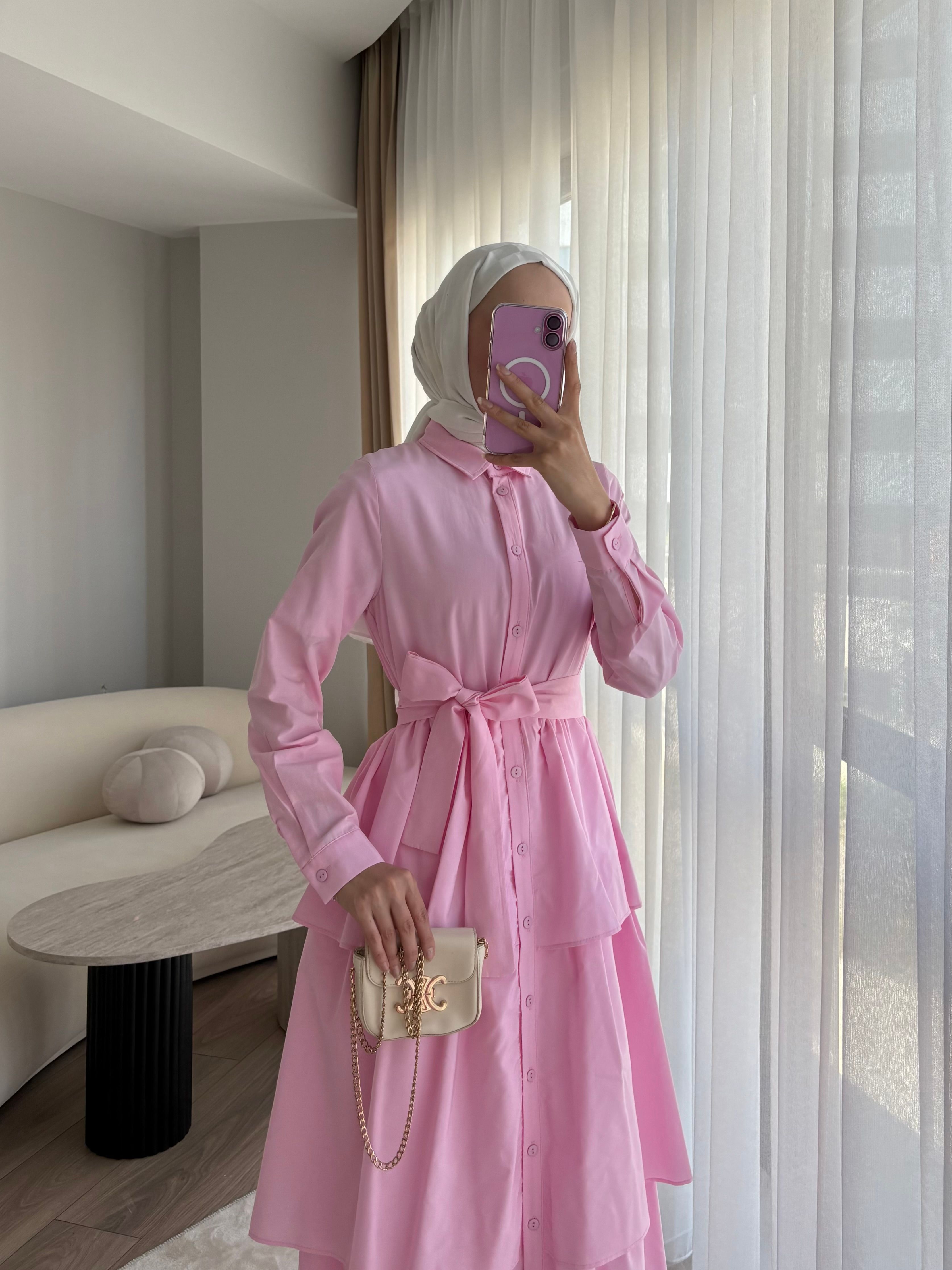 Milava Kat Kat Elbise - Pembe