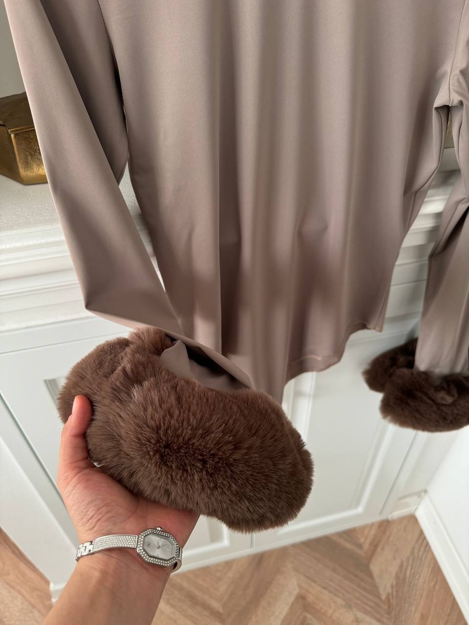 Kürklü Peluş Body - Vizon