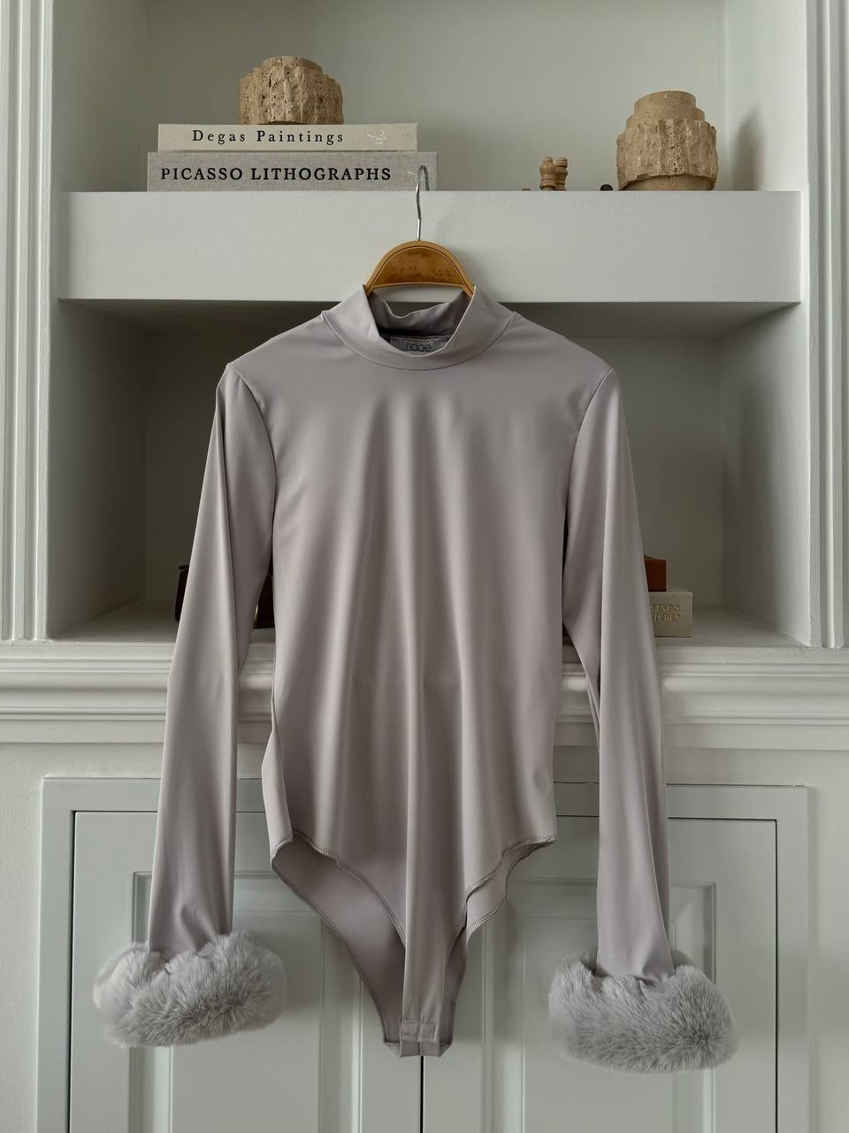 Kürklü Peluş Body - Gri