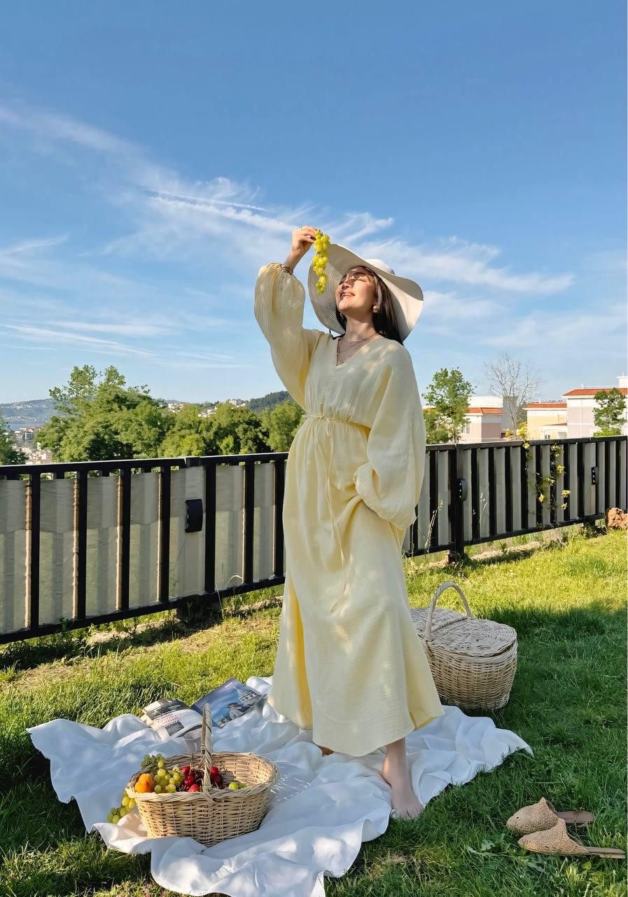 Bohem Elbise - Sarı