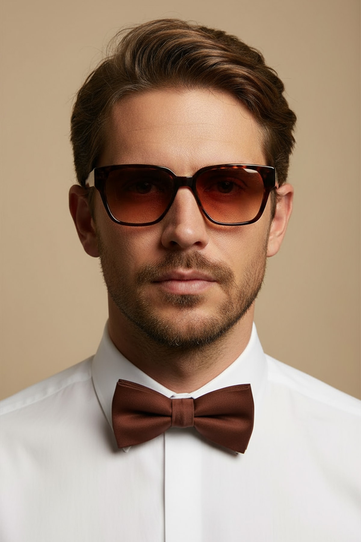 4011 | Kare Asetat Polarize Unisex Güneş Gözlüğü - Kahverengi