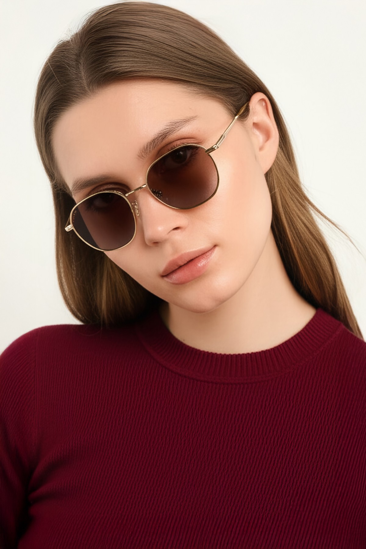 4003 | Kare Metal Polarize Unisex Güneş Gözlüğü - Sarı