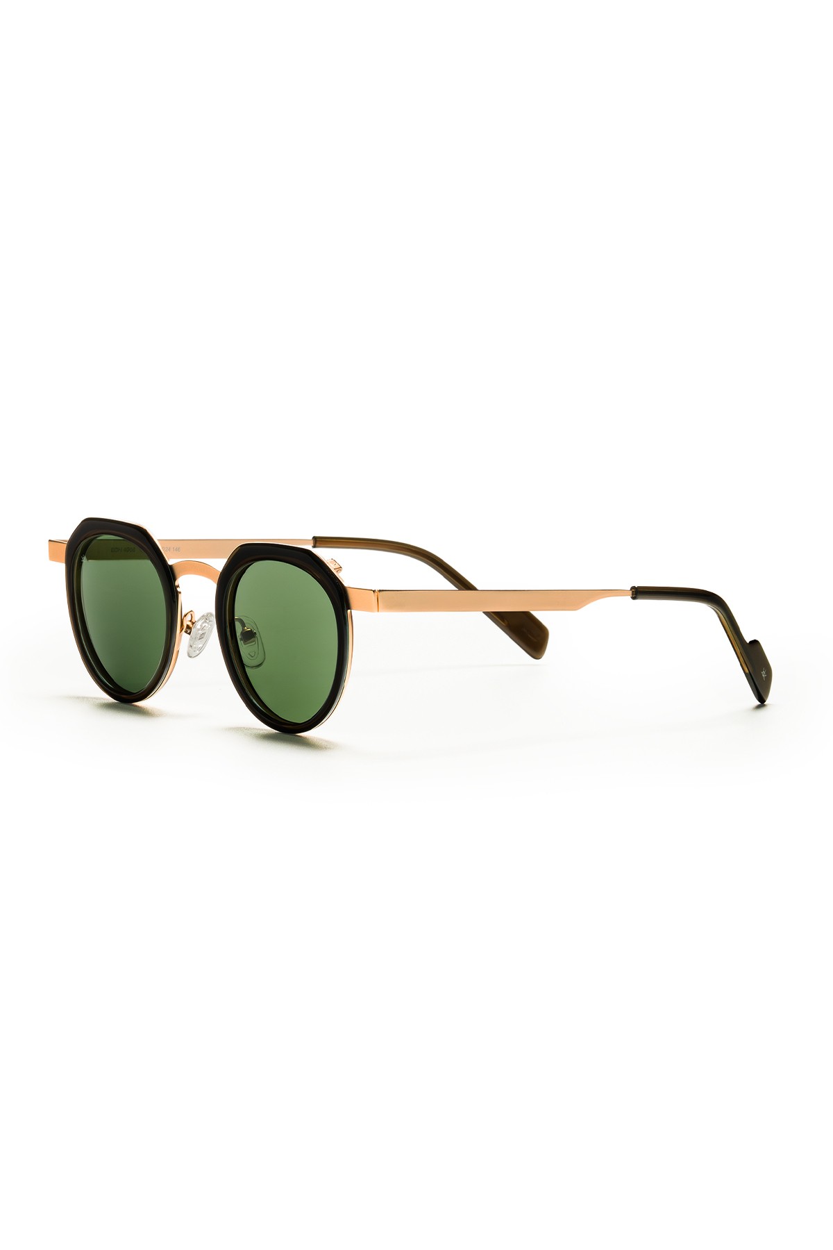 4008 | Yuvarlak Metal Polarize Unisex Güneş Gözlüğü - Siyah/Sarı