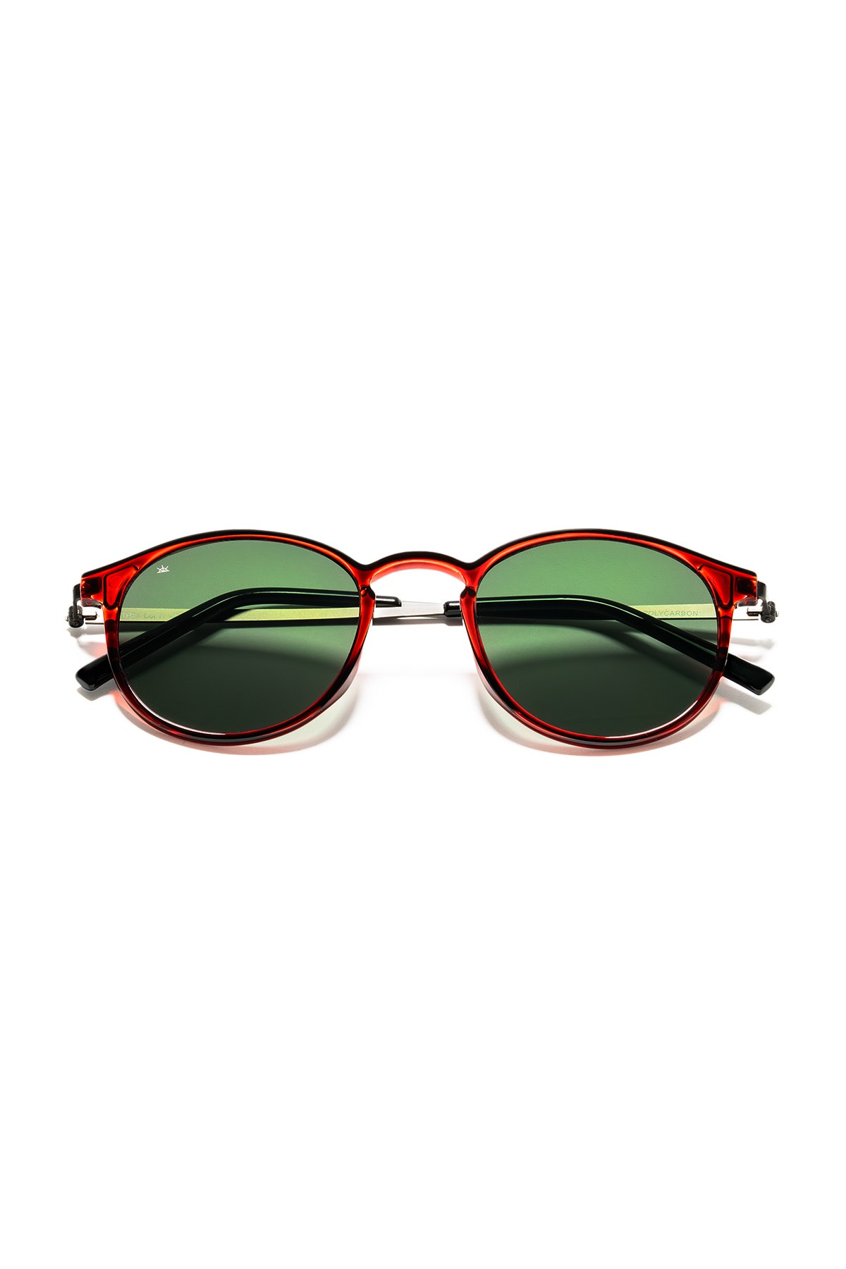 SİTRİN-2362 | Yuvarlak Kemik Asetat UV400 Unisex Güneş Gözlüğü - Bordo