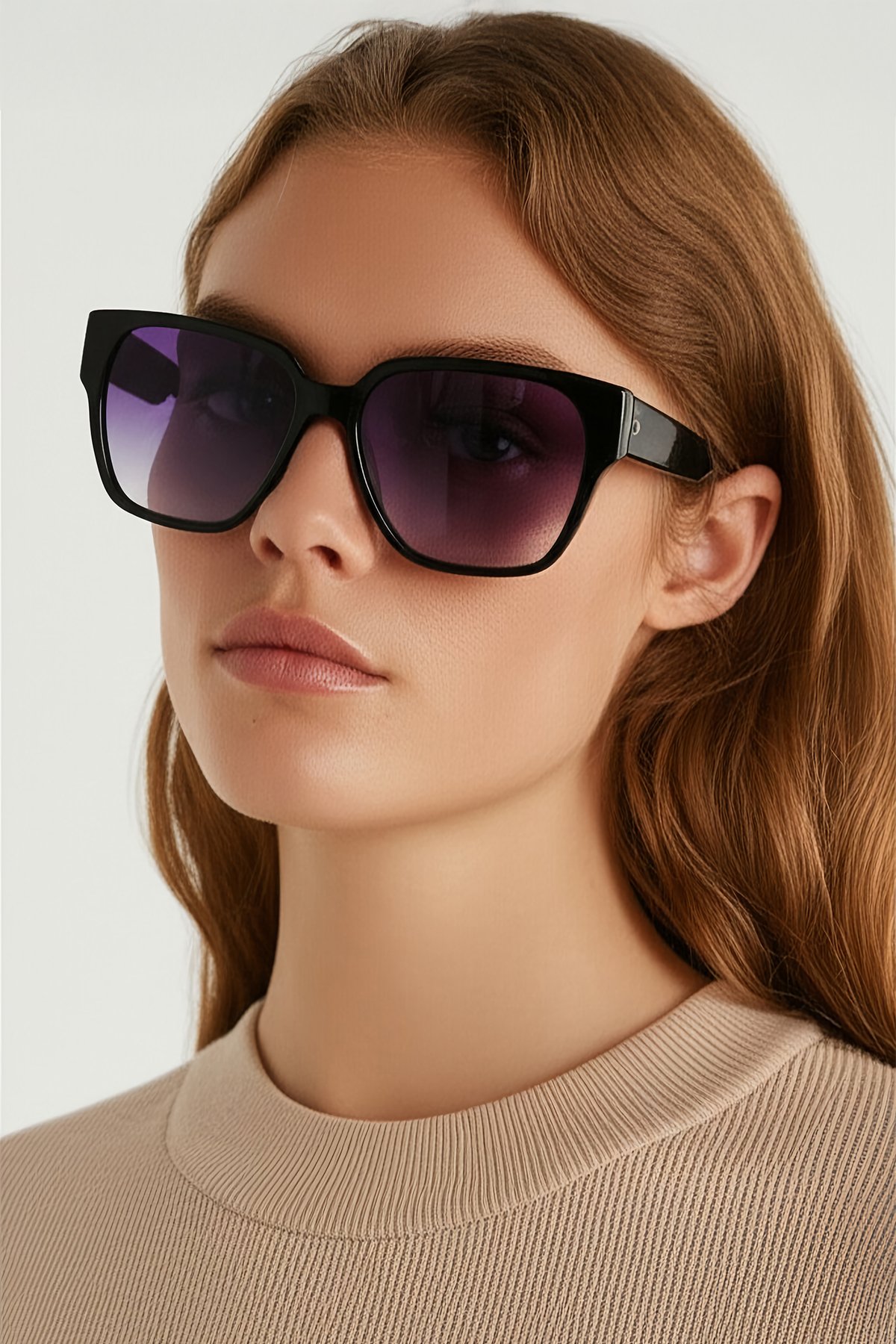 4011 | Kare Asetat Polarize Unisex Güneş Gözlüğü - Siyah