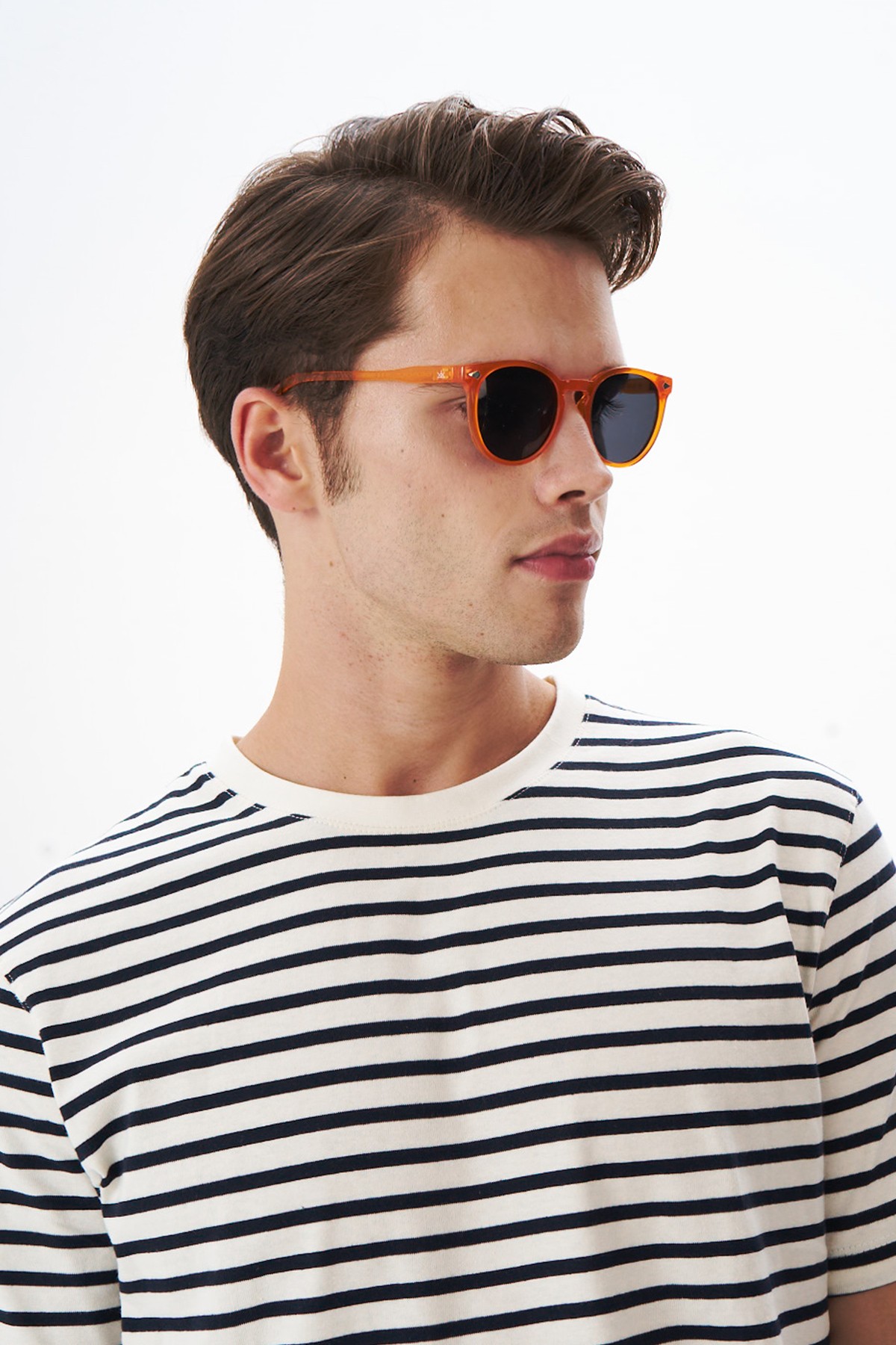 1065 | Oval Kemik Polarize Unisex Güneş Gözlüğü - Turuncu