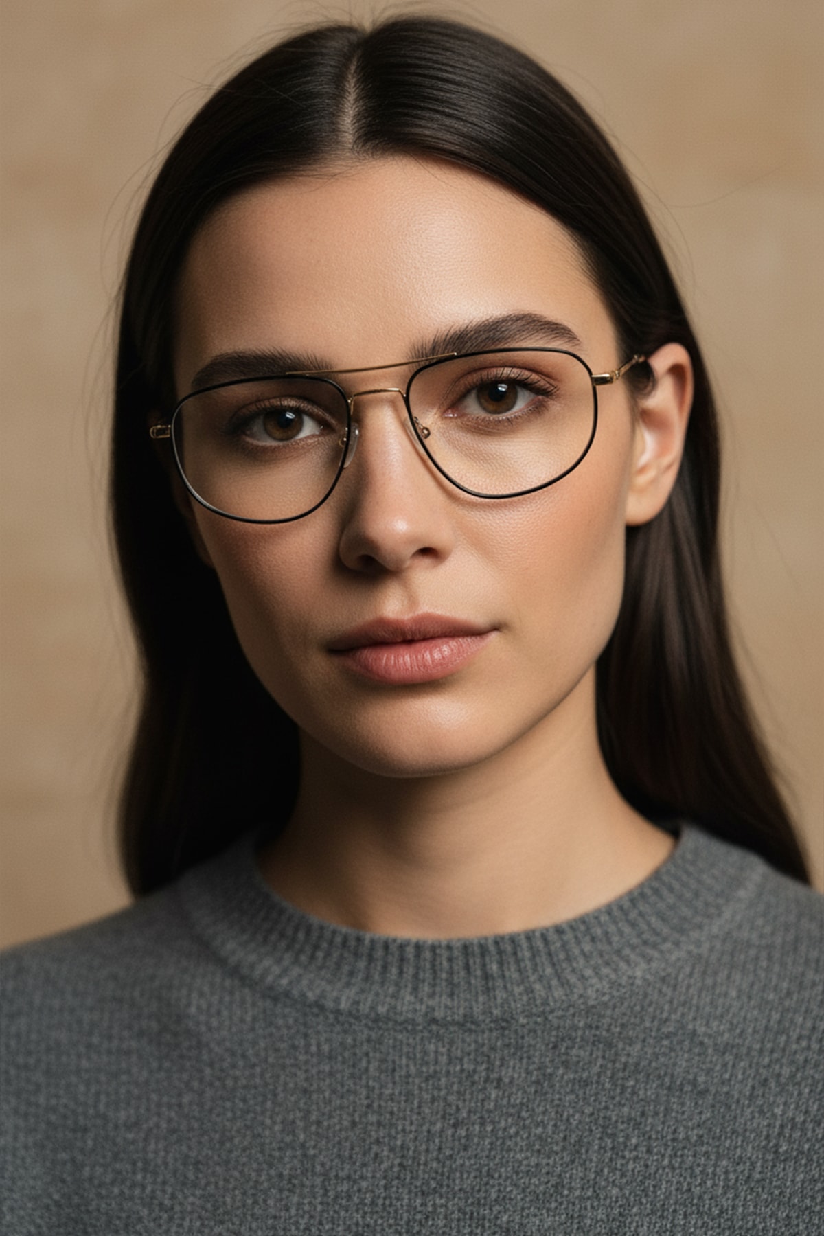 6455-M | Dikdörtgen Metal Mavi Işık Koruyucu Gözlüğü - Sarı/Siyah