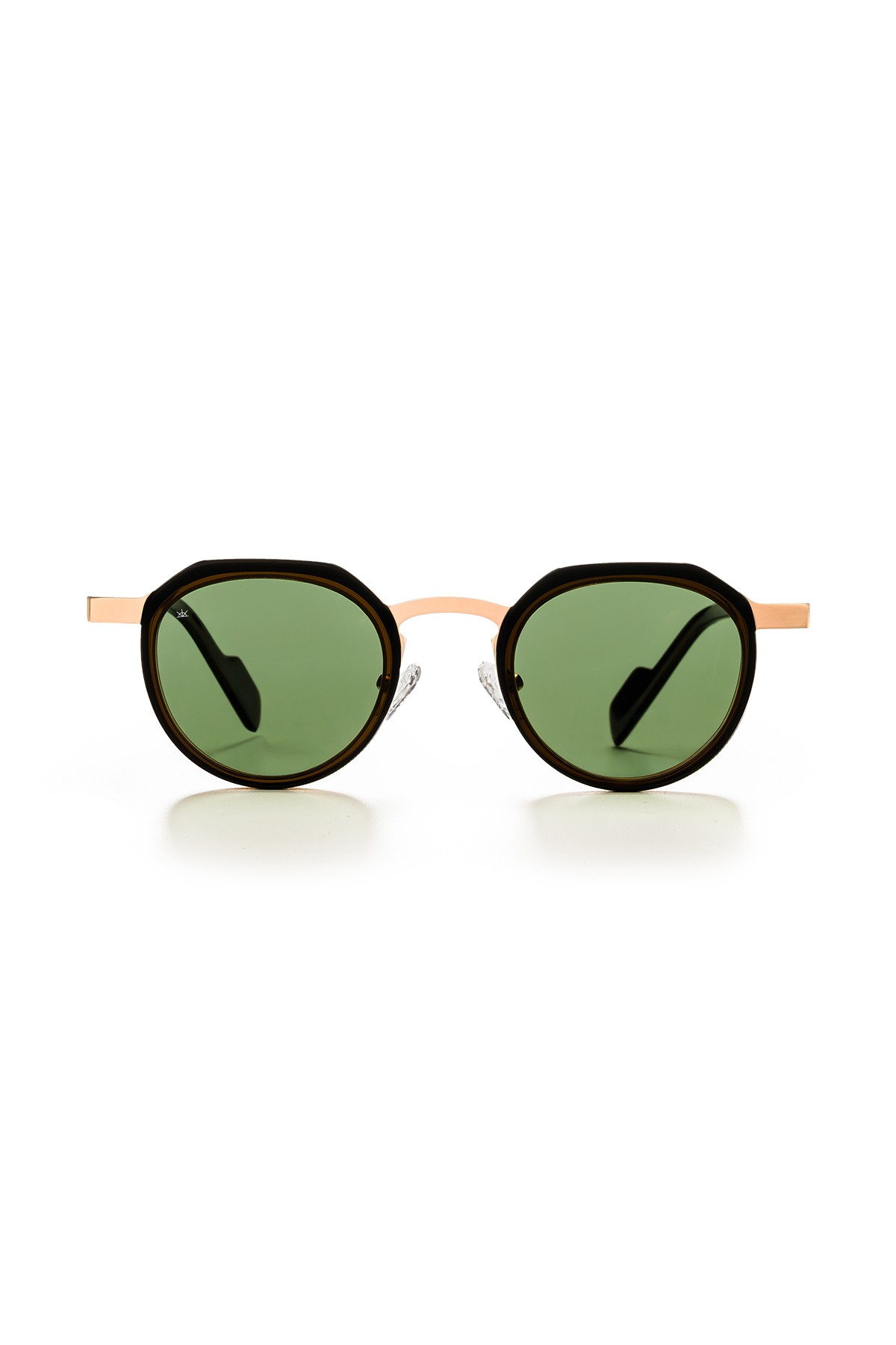 4008 | Yuvarlak Metal Polarize Unisex Güneş Gözlüğü - Siyah/Sarı