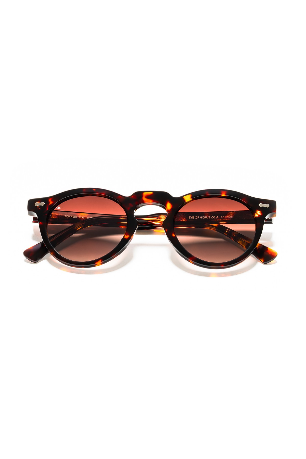 4006 | Yuvarlak Asetat Polarize Unisex Güneş Gözlüğü - Leopar