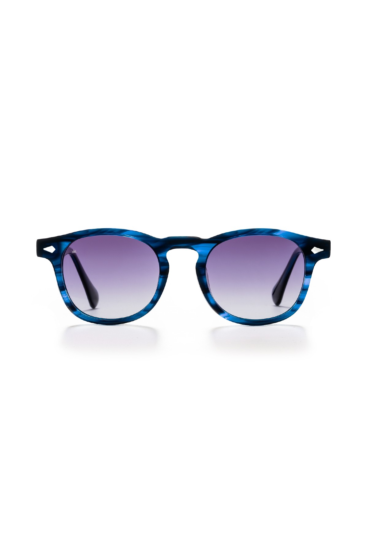 4007 | Oval Asetat Polarize Unisex Güneş Gözlüğü - Sedefli Lacivert