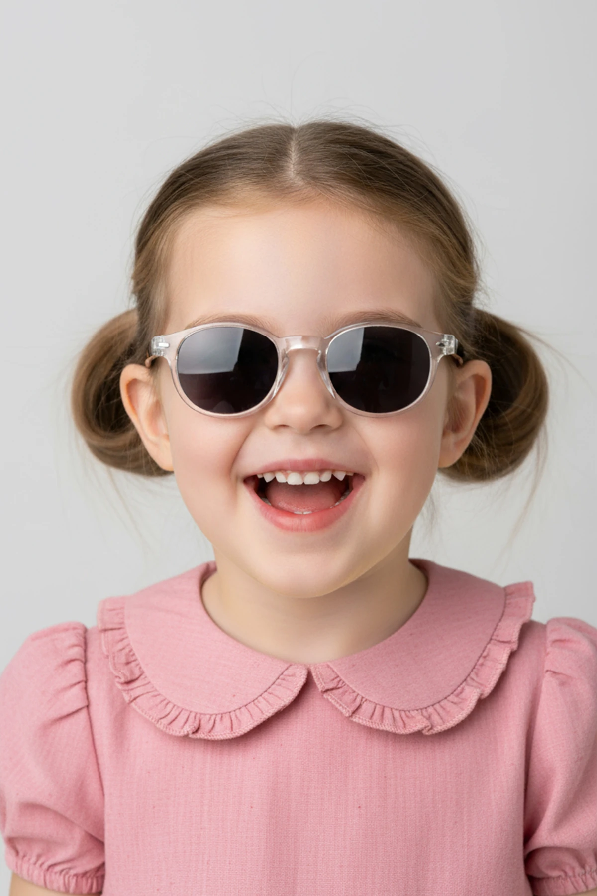 1039 ( 2-5 Yaş ) | Kare Kemik Çocuk Polarize Güneş Gözlüğü - Parlak Şeffaf