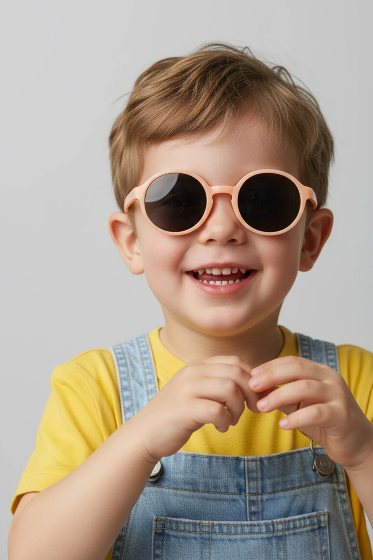 1041 ( 3-7 Yaş ) | Yuvarlak Kemik Çocuk Polarize Güneş Gözlüğü - Pembe