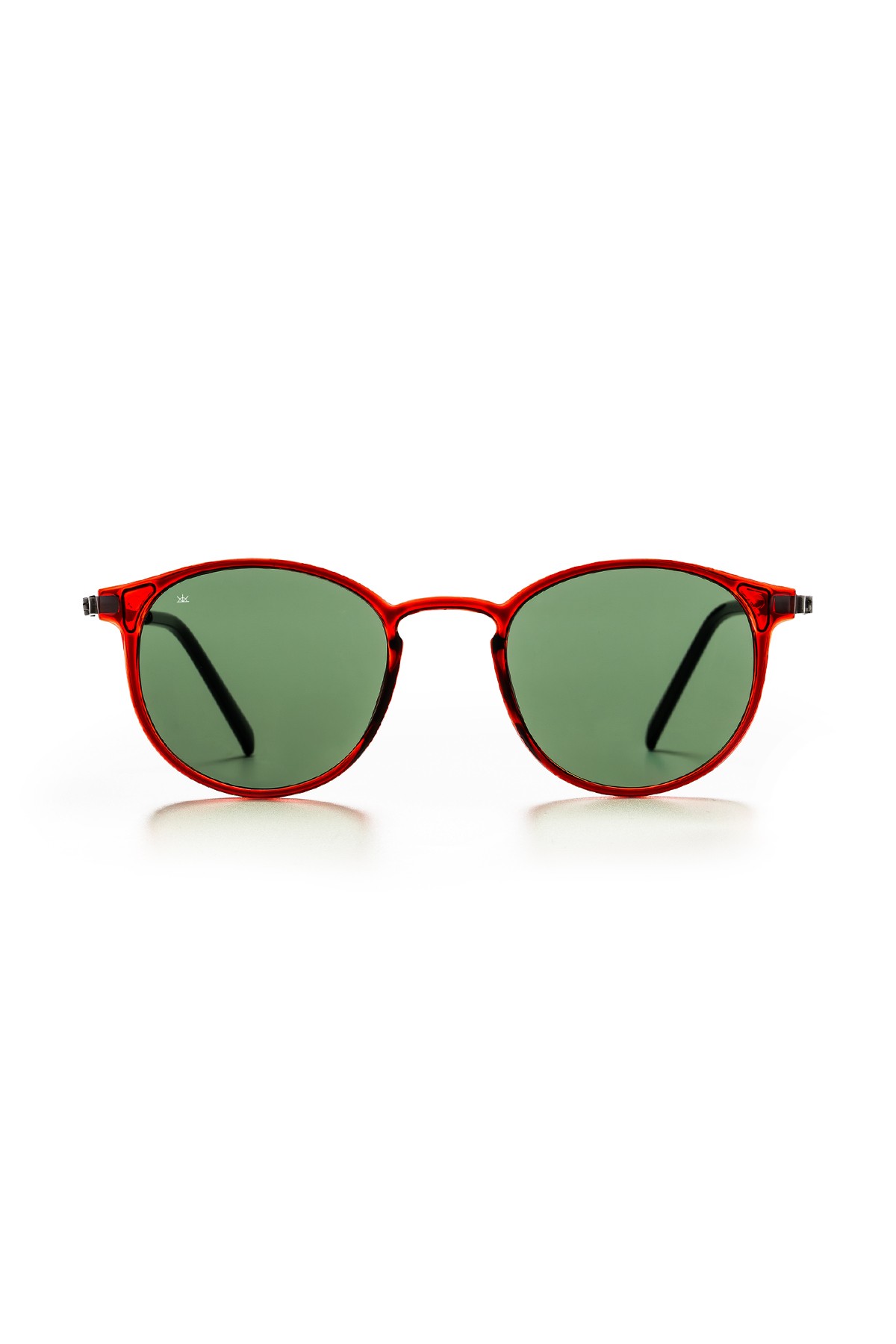 SİTRİN-2362 | Yuvarlak Kemik Asetat UV400 Unisex Güneş Gözlüğü - Bordo