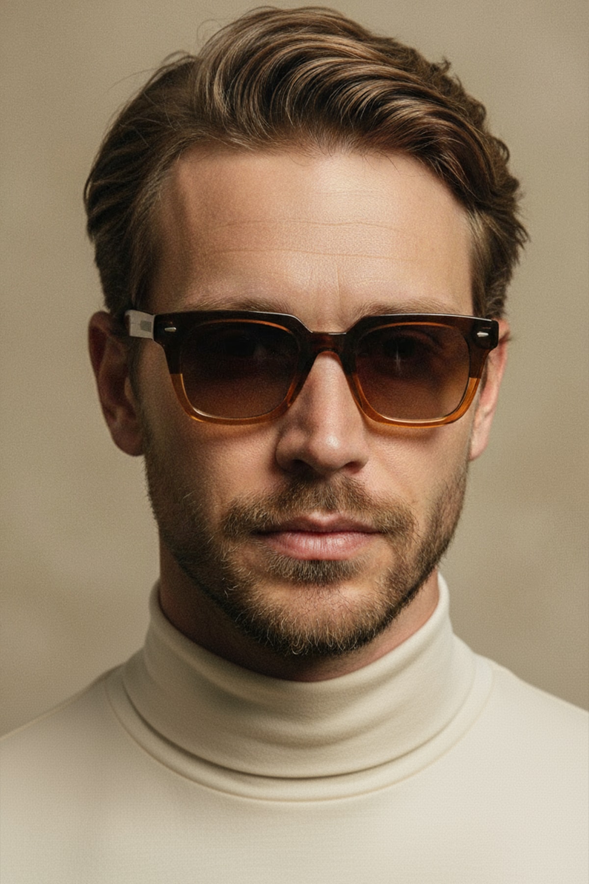 4009 | Kare Asetat Polarize Unisex Güneş Gözlüğü - Kahverengi