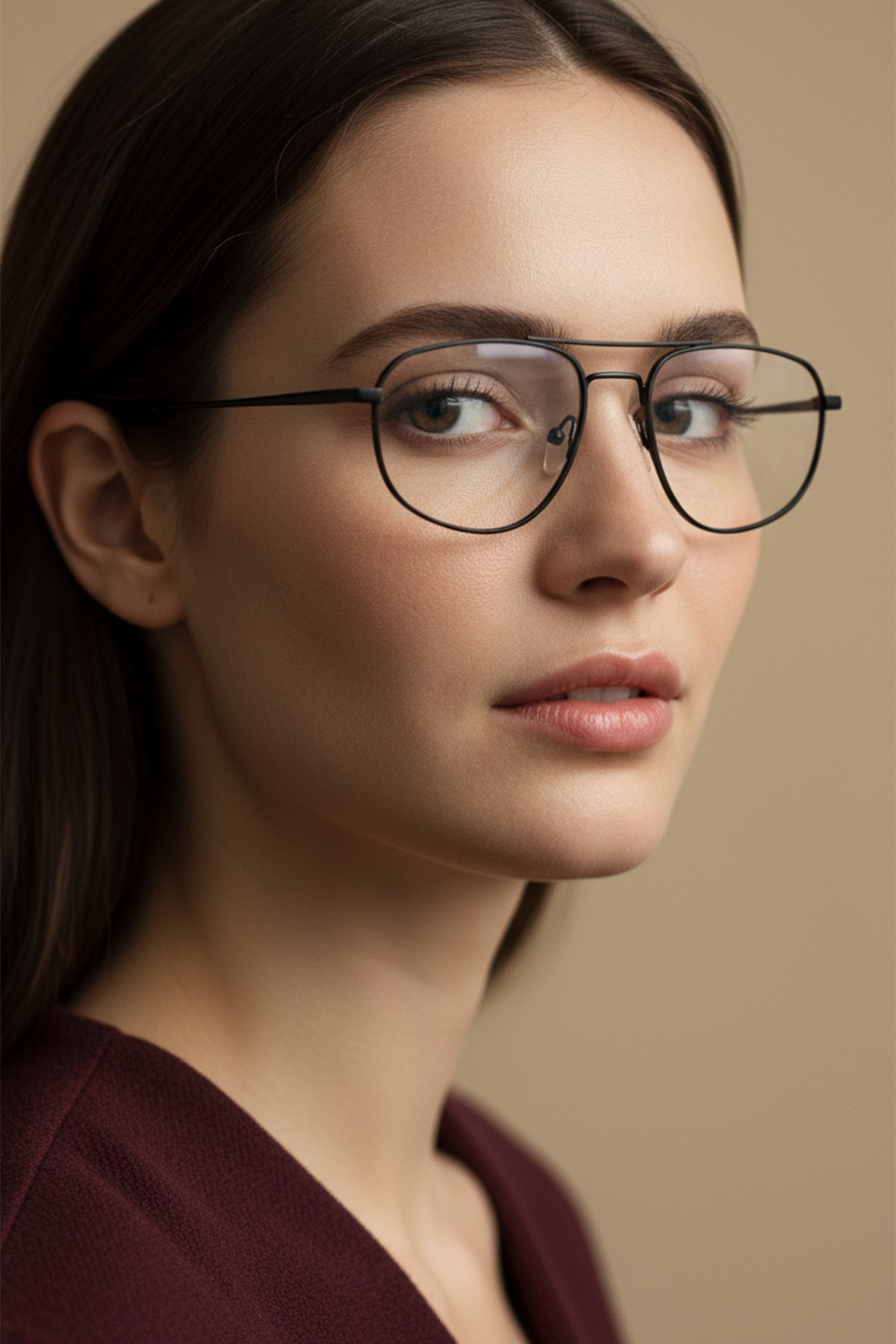 6455-M | Dikdörtgen Metal Mavi Işık Koruyucu Gözlüğü - Siyah