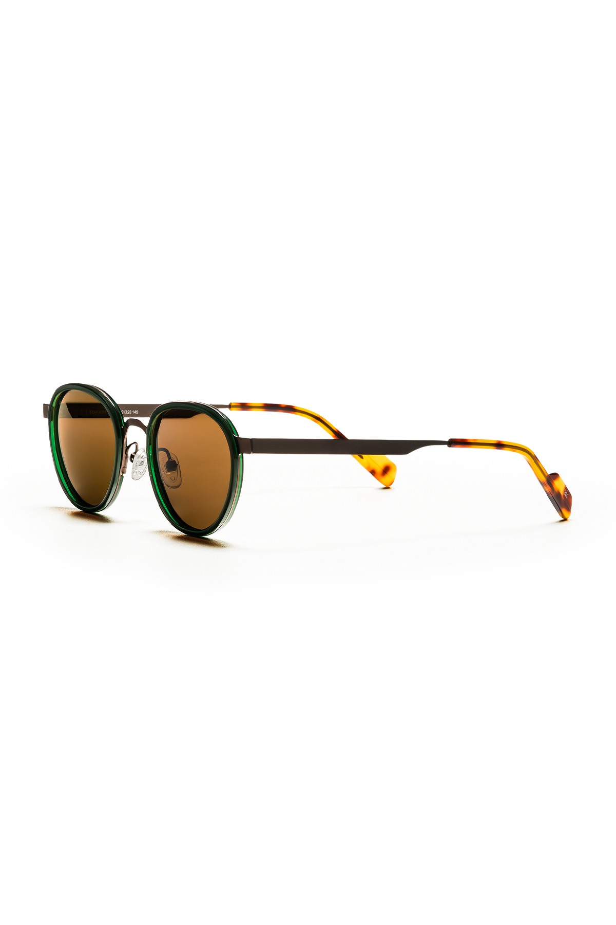 4010 | Yuvarlak Metal Polarize Unisex Güneş Gözlüğü - Yeşil/Kahverengi