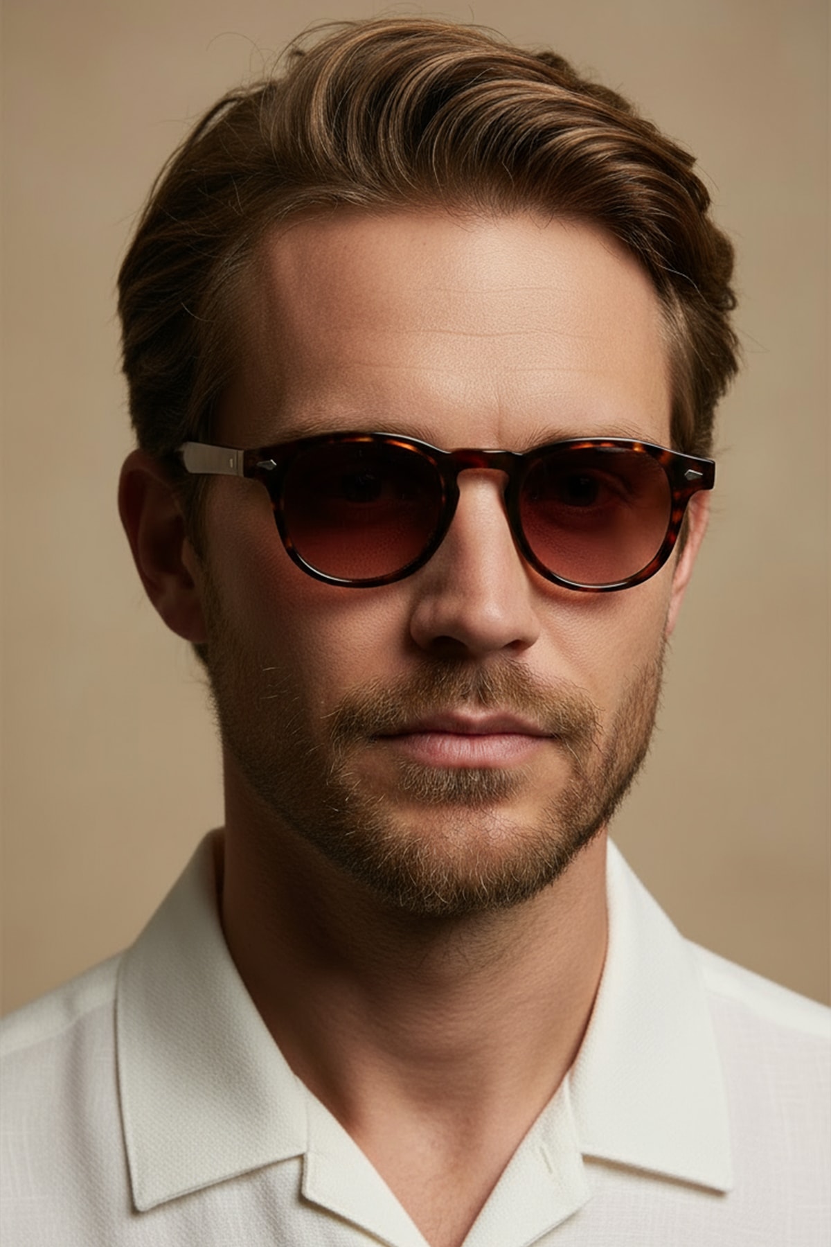 4007 | Oval Asetat Polarize Unisex Güneş Gözlüğü - Leopar