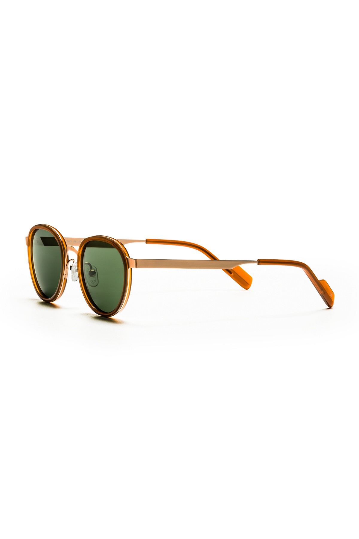 4010 | Yuvarlak Metal Polarize Unisex Güneş Gözlüğü - Kahverengi/Sarı