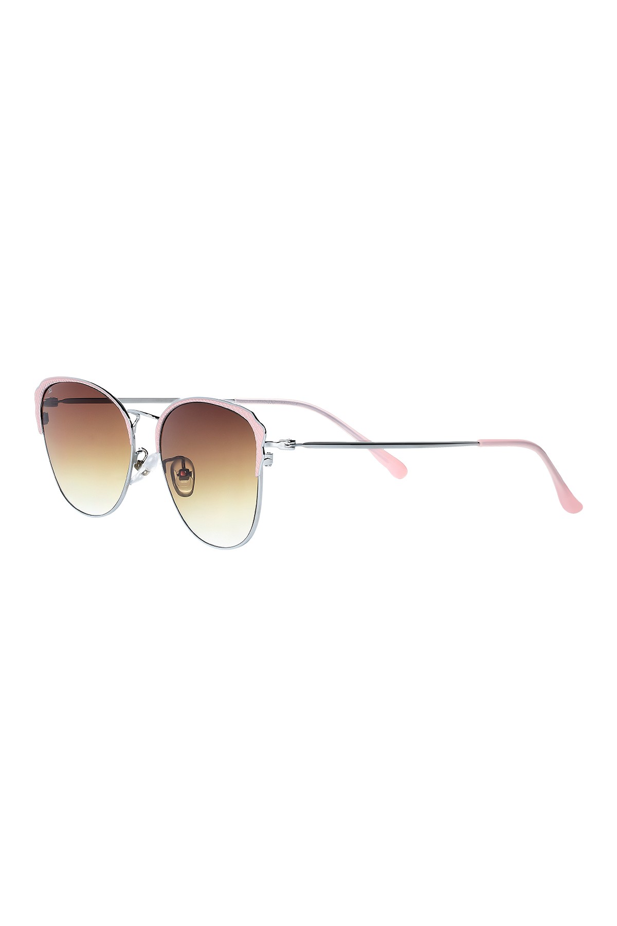 63033 | Cat Eye Metal UV400 Kadın Güneş Gözlüğü - Pembe/Gümüş