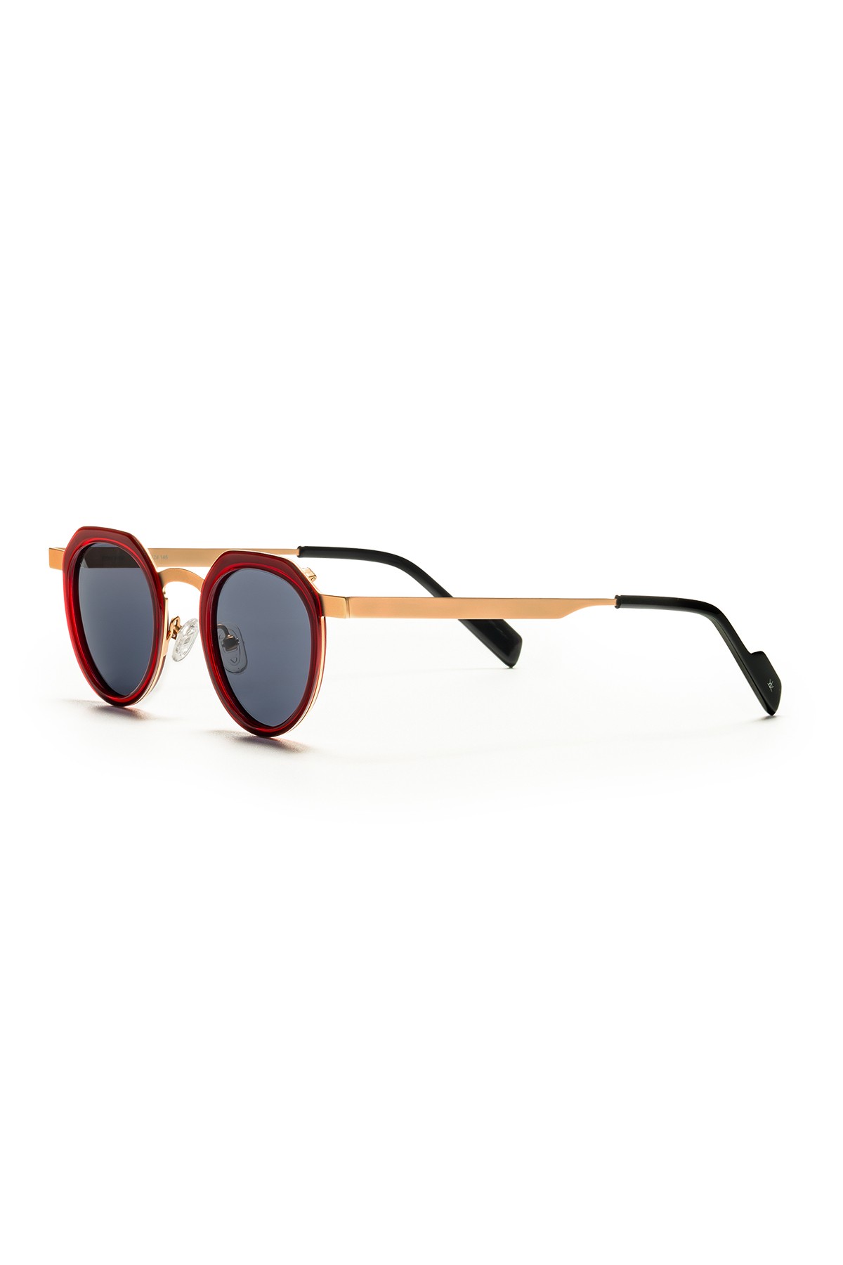 4008 | Yuvarlak Metal Polarize Unisex Güneş Gözlüğü - Kırmızı/Sarı