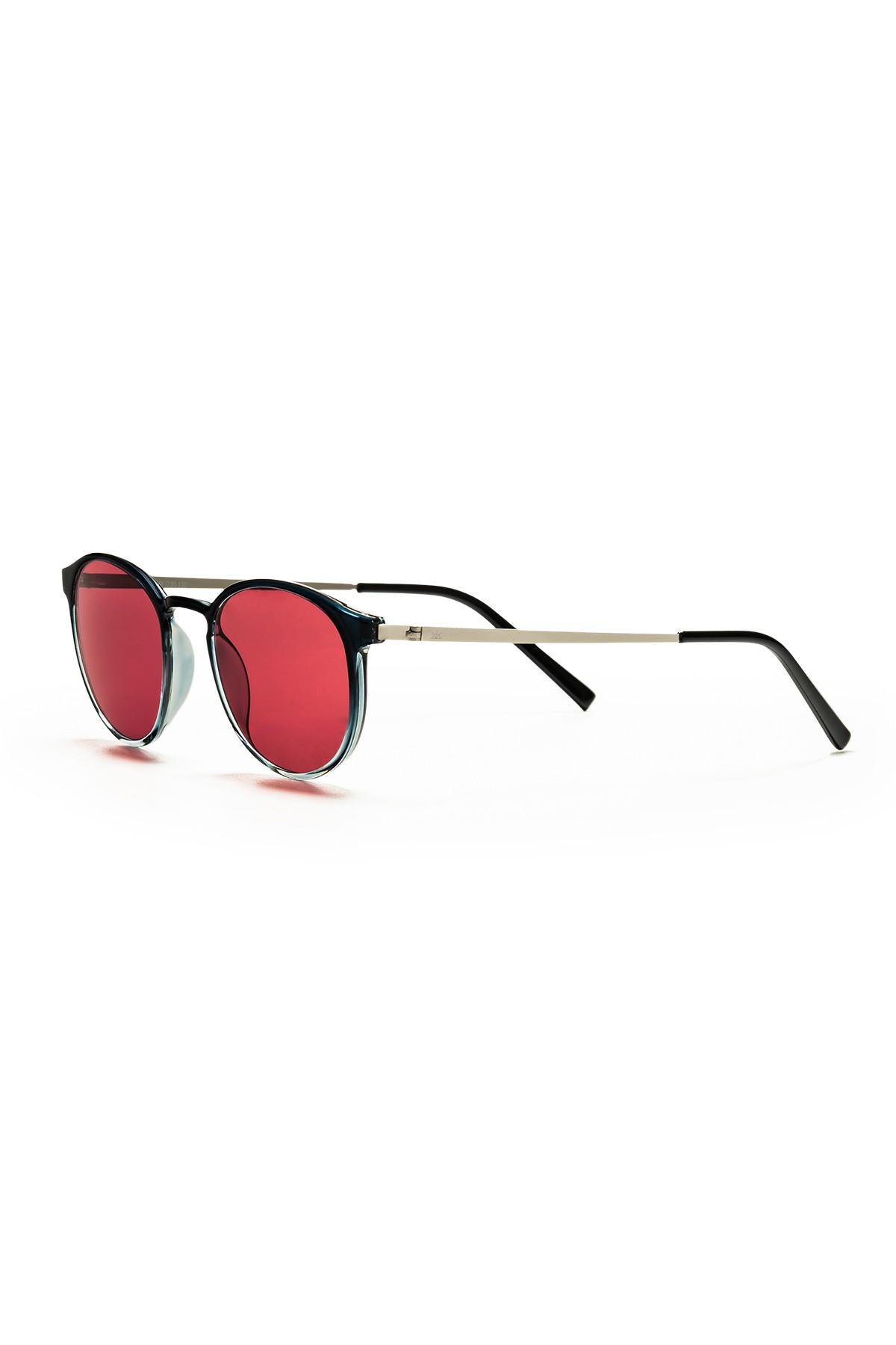 SİTRİN-2362 | Yuvarlak Kemik Asetat UV400 Unisex Güneş Gözlüğü - Lacivert Degrade