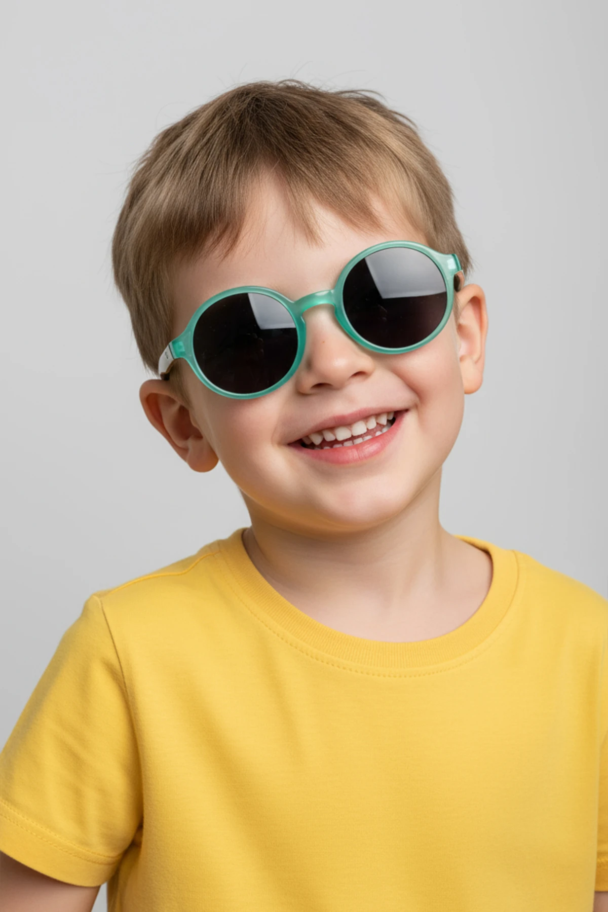 1041 ( 3-7 Yaş ) | Yuvarlak Kemik Çocuk Polarize Güneş Gözlüğü - Su Yeşili