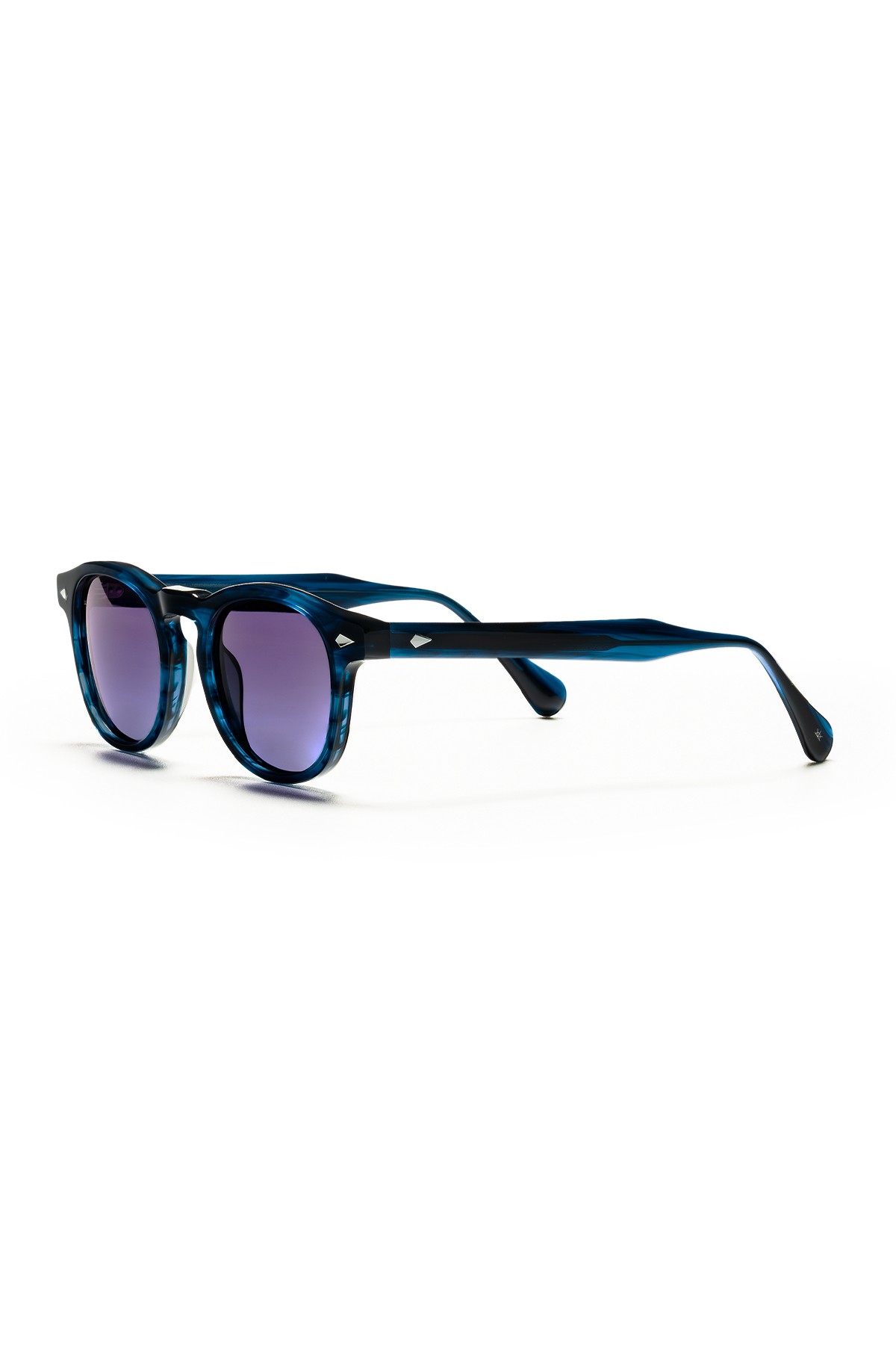4007 | Oval Asetat Polarize Unisex Güneş Gözlüğü - Sedefli Lacivert