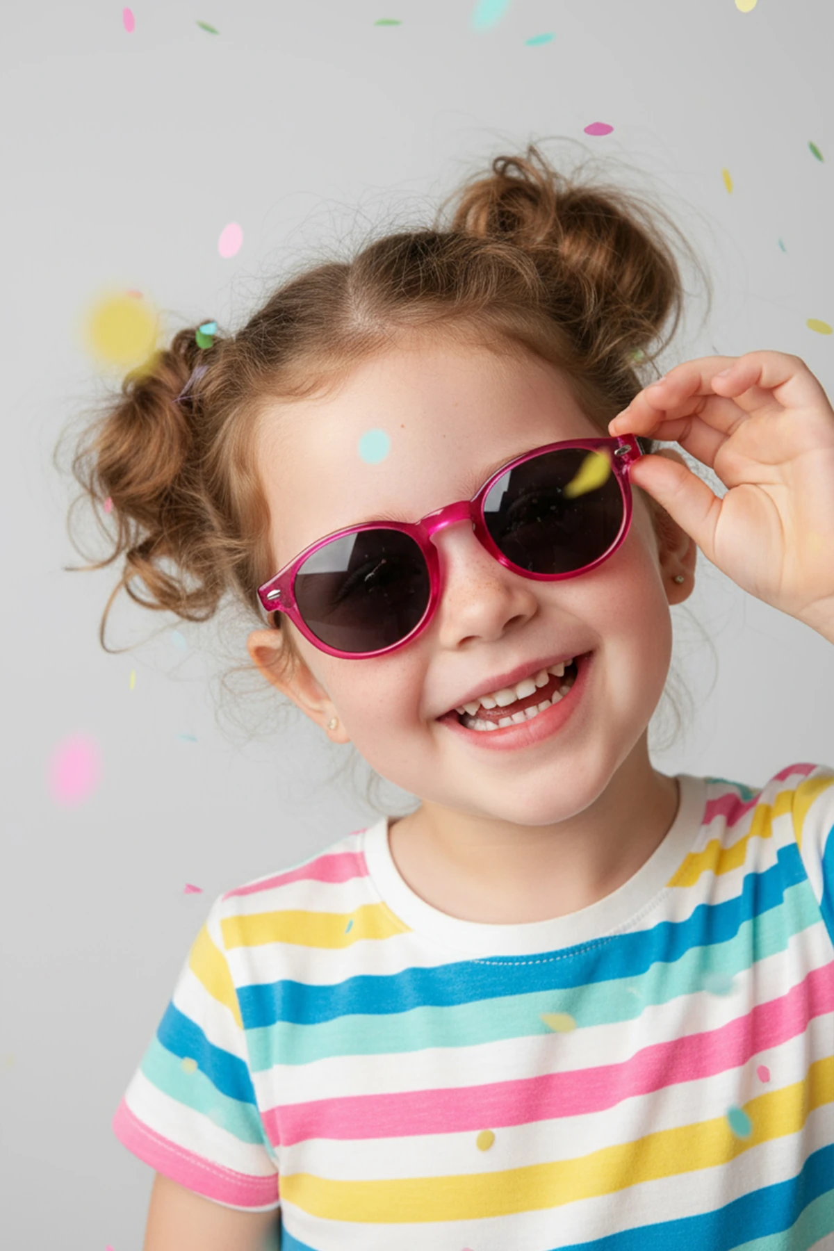 1039 ( 2-5 Yaş ) | Kare Kemik Çocuk Polarize Güneş Gözlüğü - Pembe