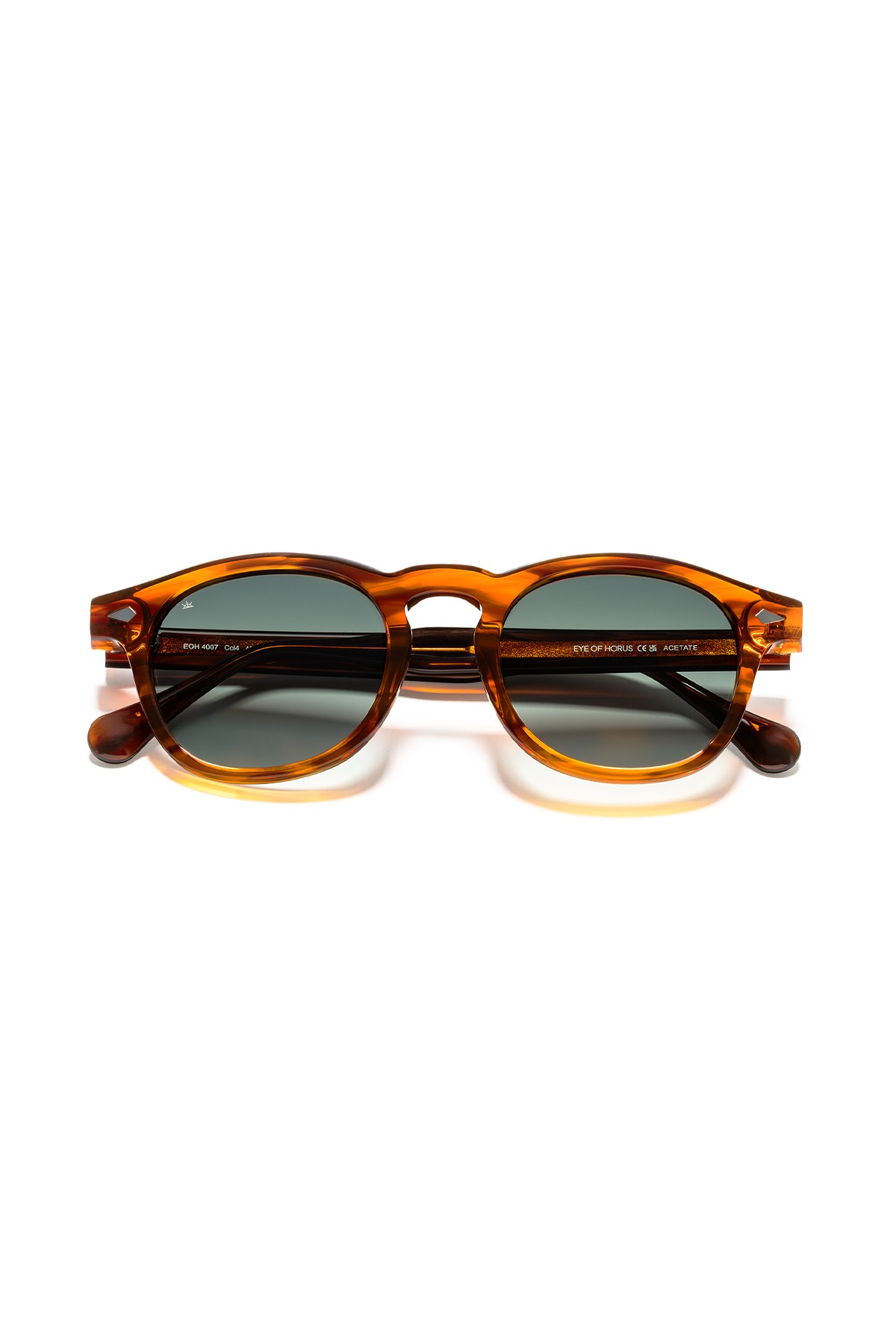4007 | Oval Asetat Polarize Unisex Güneş Gözlüğü - Amber