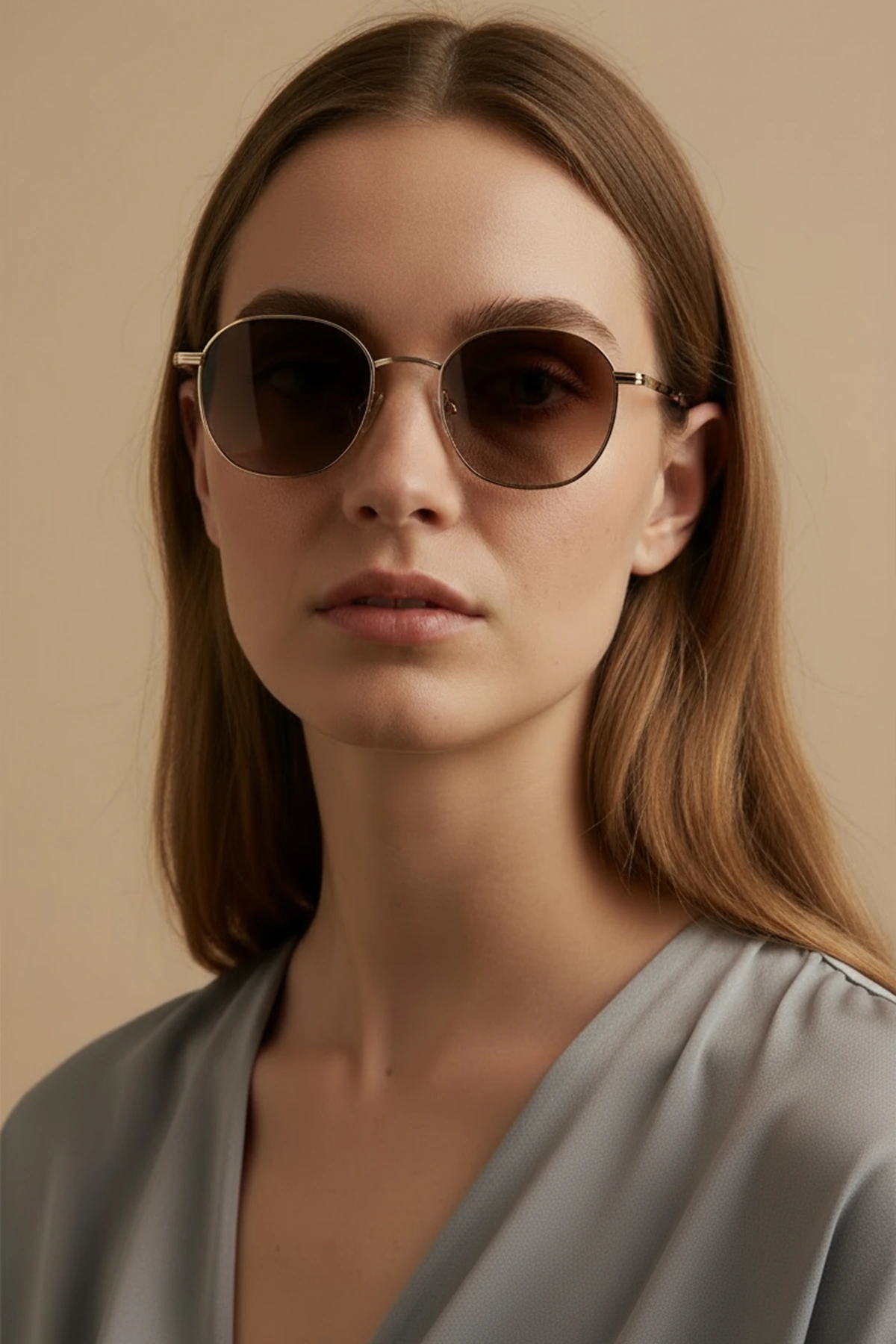 4003 | Kare Metal Polarize Unisex Güneş Gözlüğü - Sarı