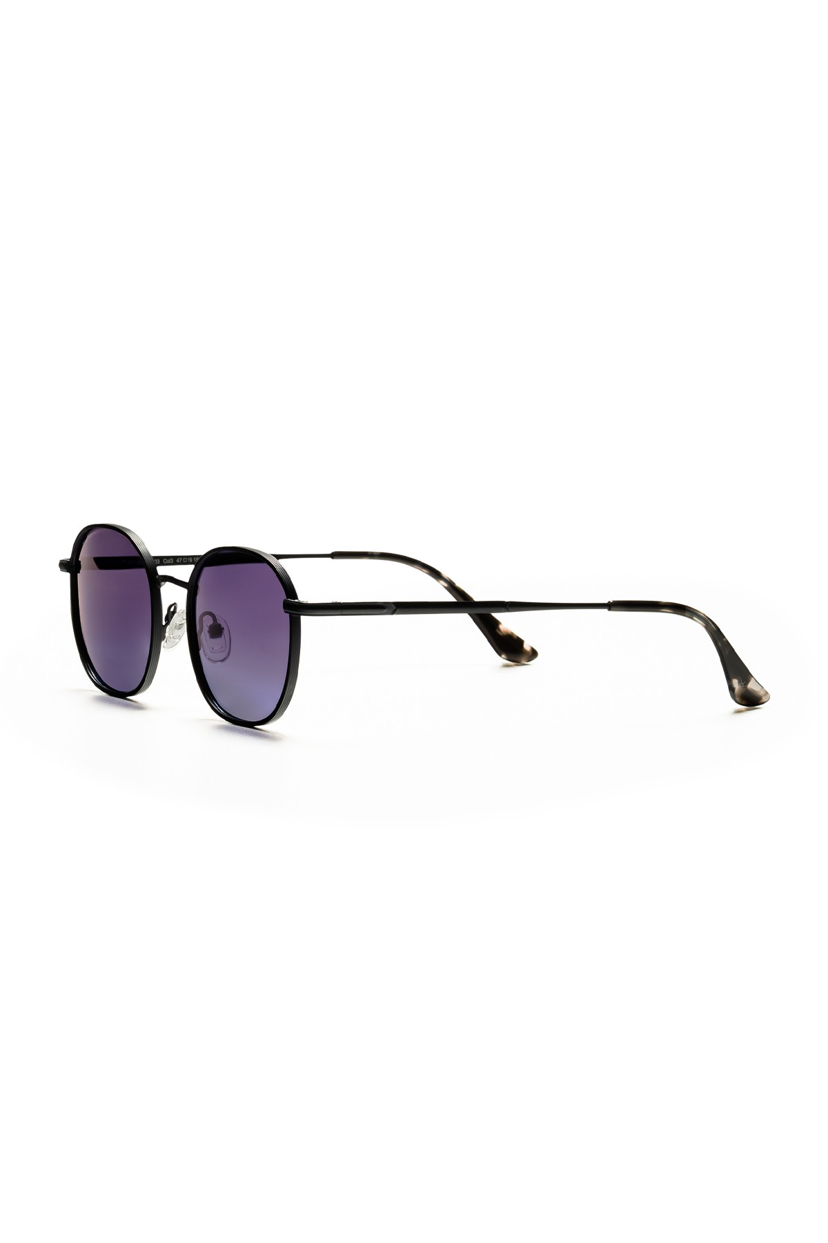 4003 | Kare Metal Polarize Unisex Güneş Gözlüğü - Siyah