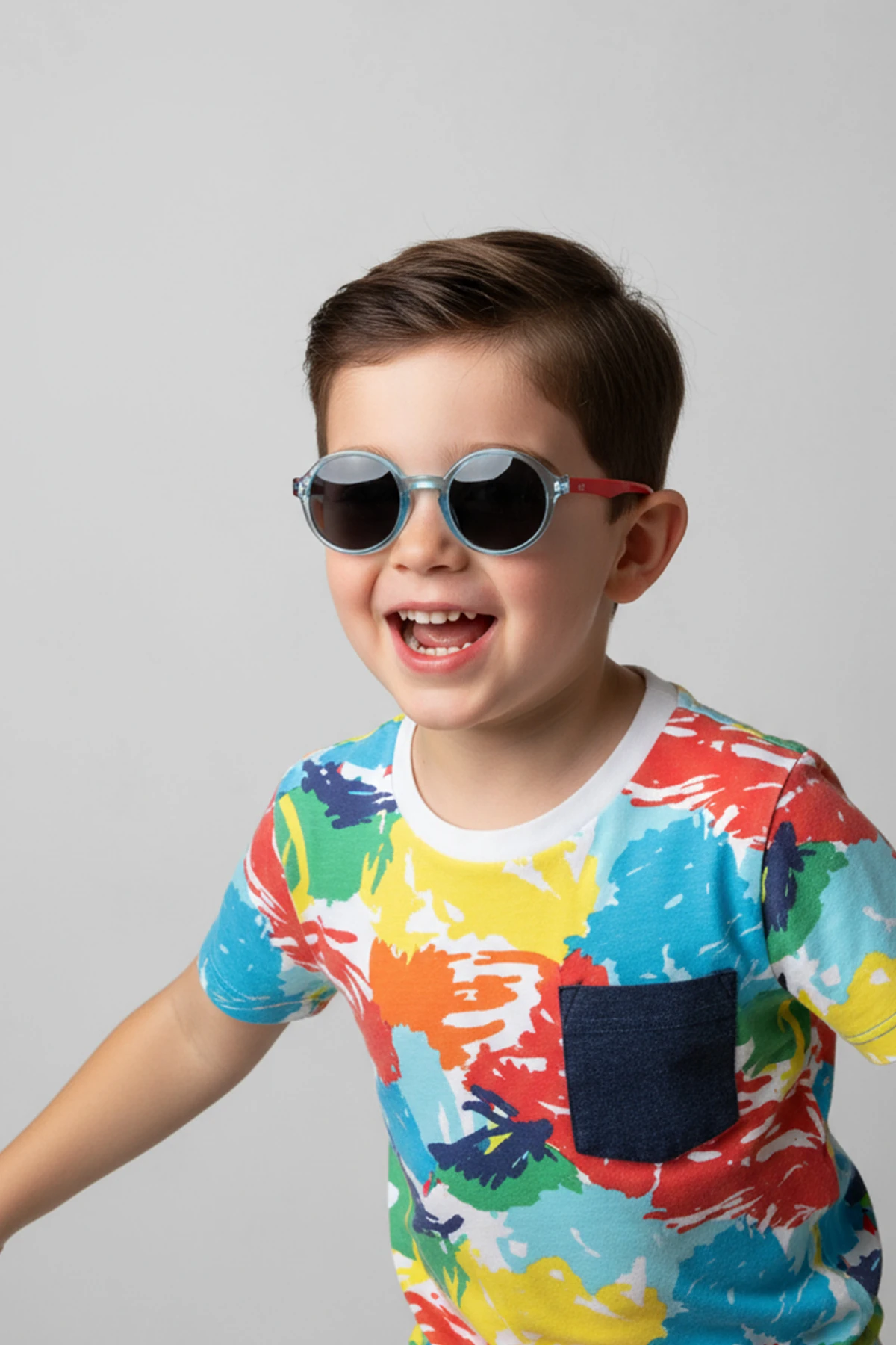 1041 ( 3-7 Yaş ) | Yuvarlak Kemik Çocuk Polarize Güneş Gözlüğü - Mavi