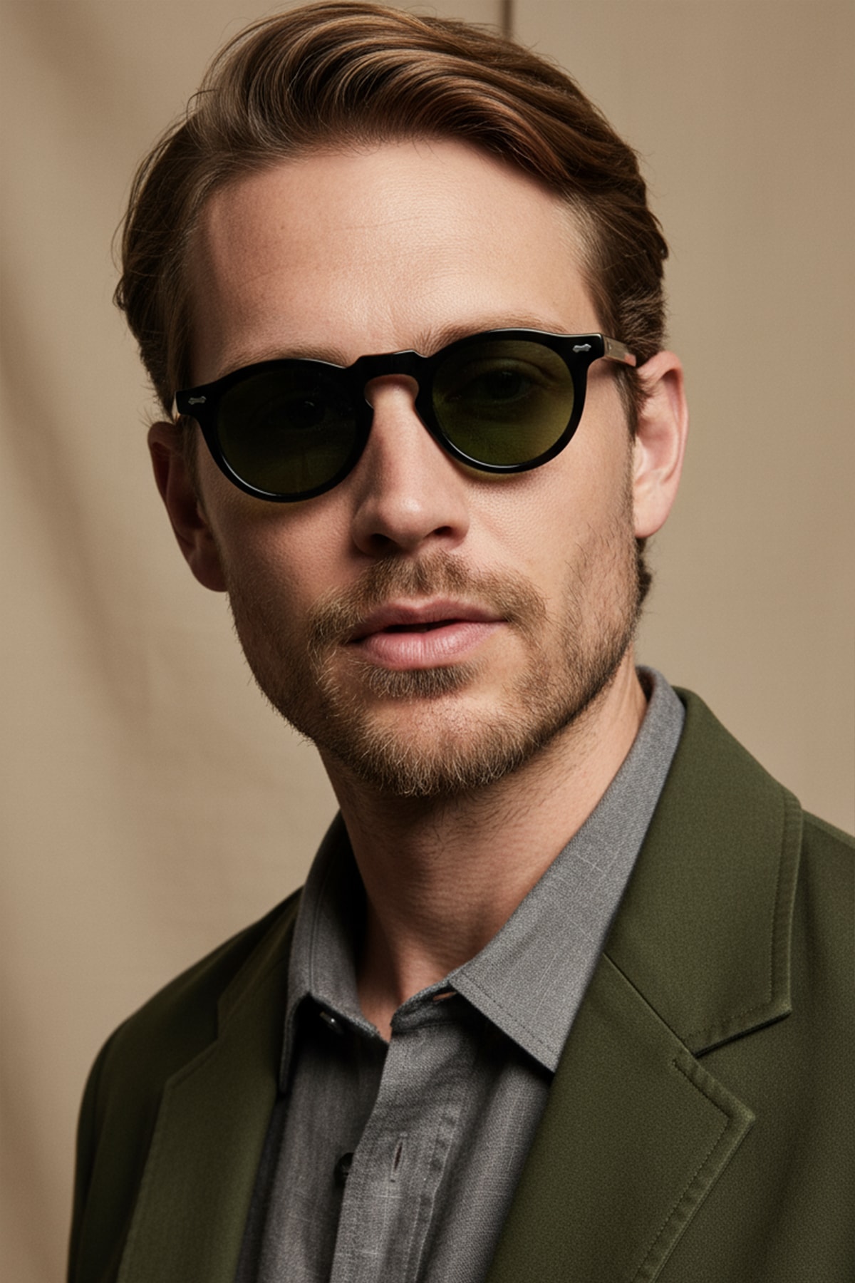 4006 | Yuvarlak Asetat Polarize Unisex Güneş Gözlüğü - Siyah