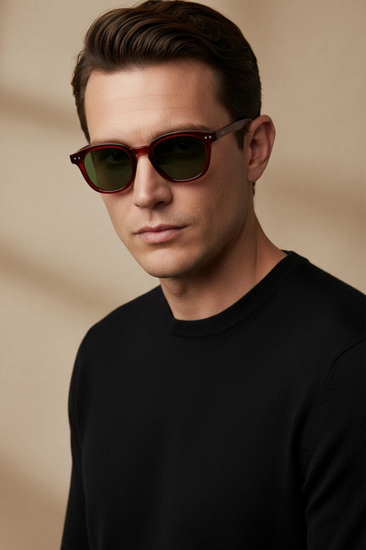 AVENTURİN-3000 | Kare Asetat UV400 Unisex Güneş Gözlüğü - Bordo