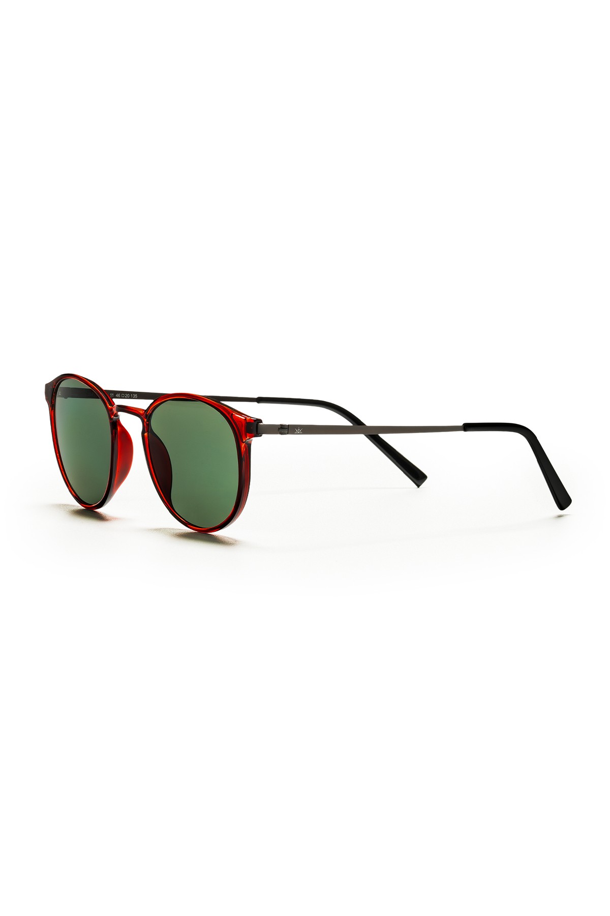SİTRİN-2362 | Yuvarlak Kemik Asetat UV400 Unisex Güneş Gözlüğü - Bordo