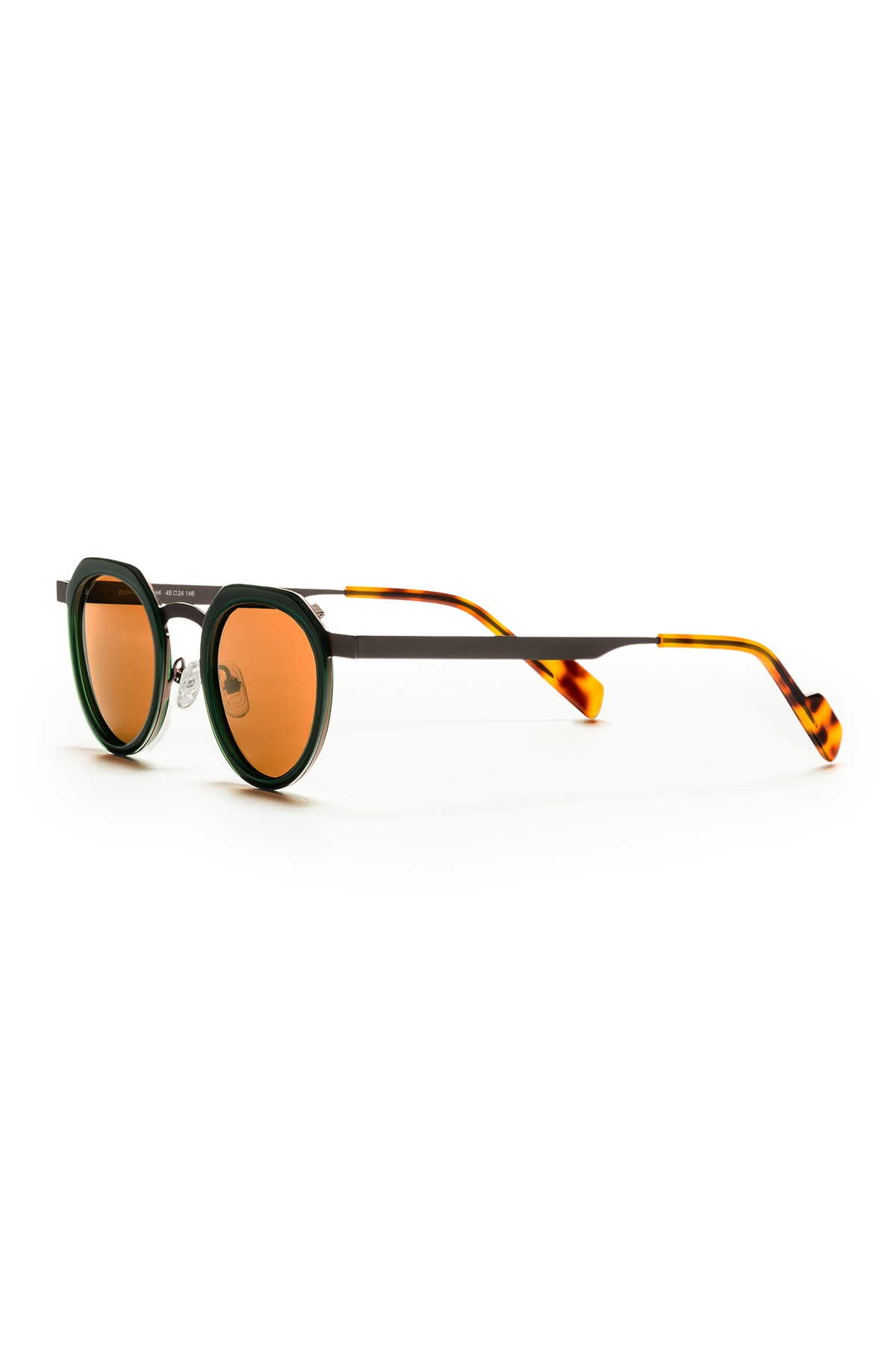 4008 | Yuvarlak Metal Polarize Unisex Güneş Gözlüğü - Yeşil/Kahverengi