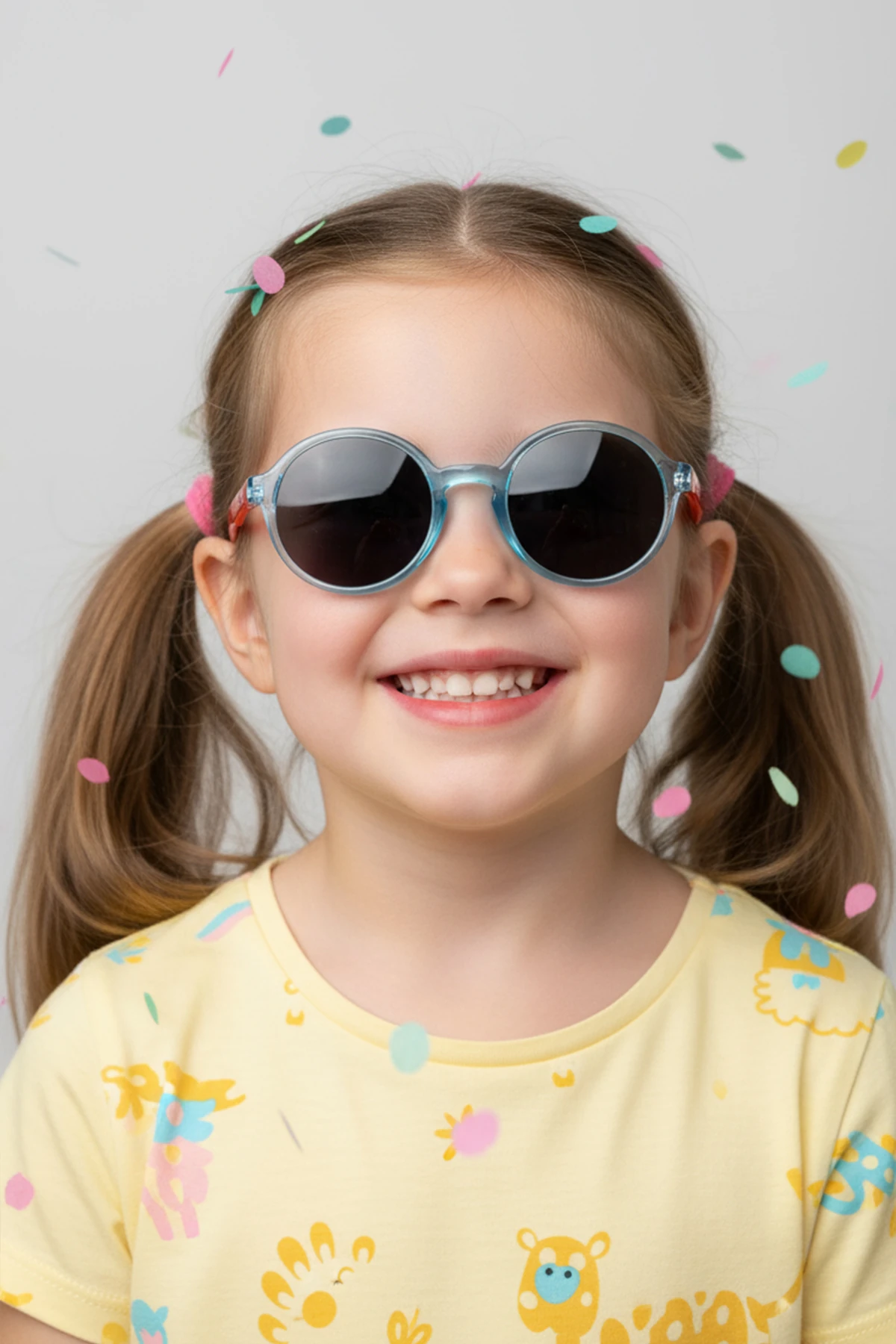 1041 ( 3-7 Yaş ) | Yuvarlak Kemik Çocuk Polarize Güneş Gözlüğü - Mavi