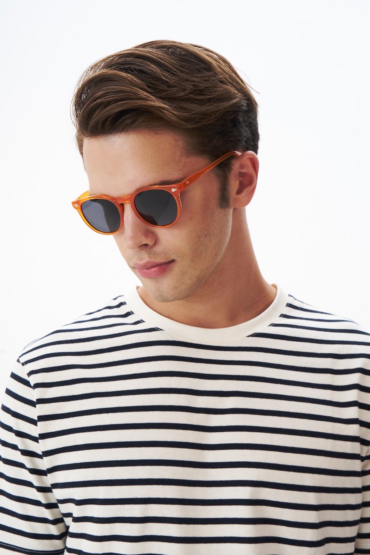 1065 | Oval Kemik Polarize Unisex Güneş Gözlüğü - Turuncu