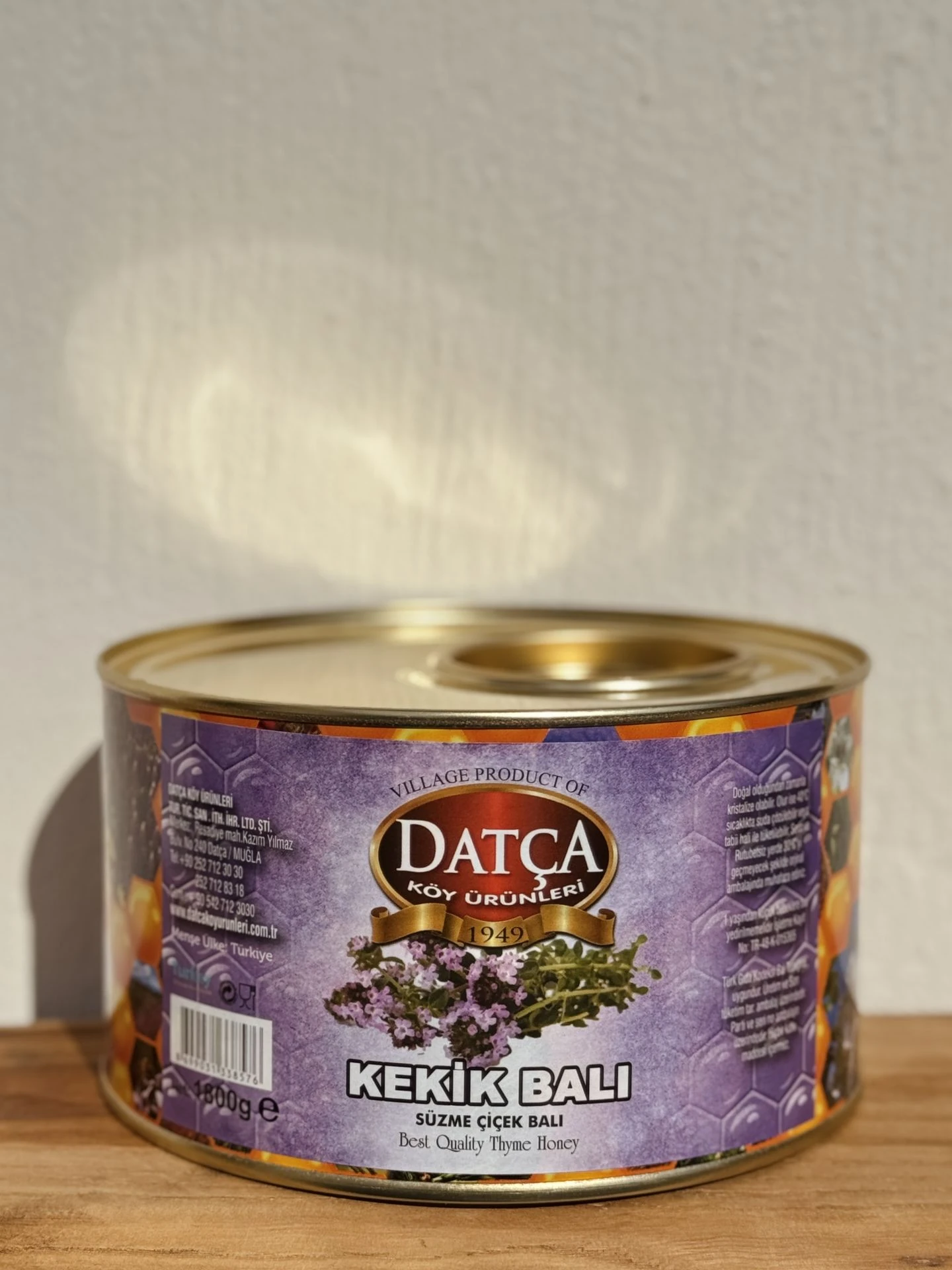 Datça Kekik Balı 1800 Gr Teneke