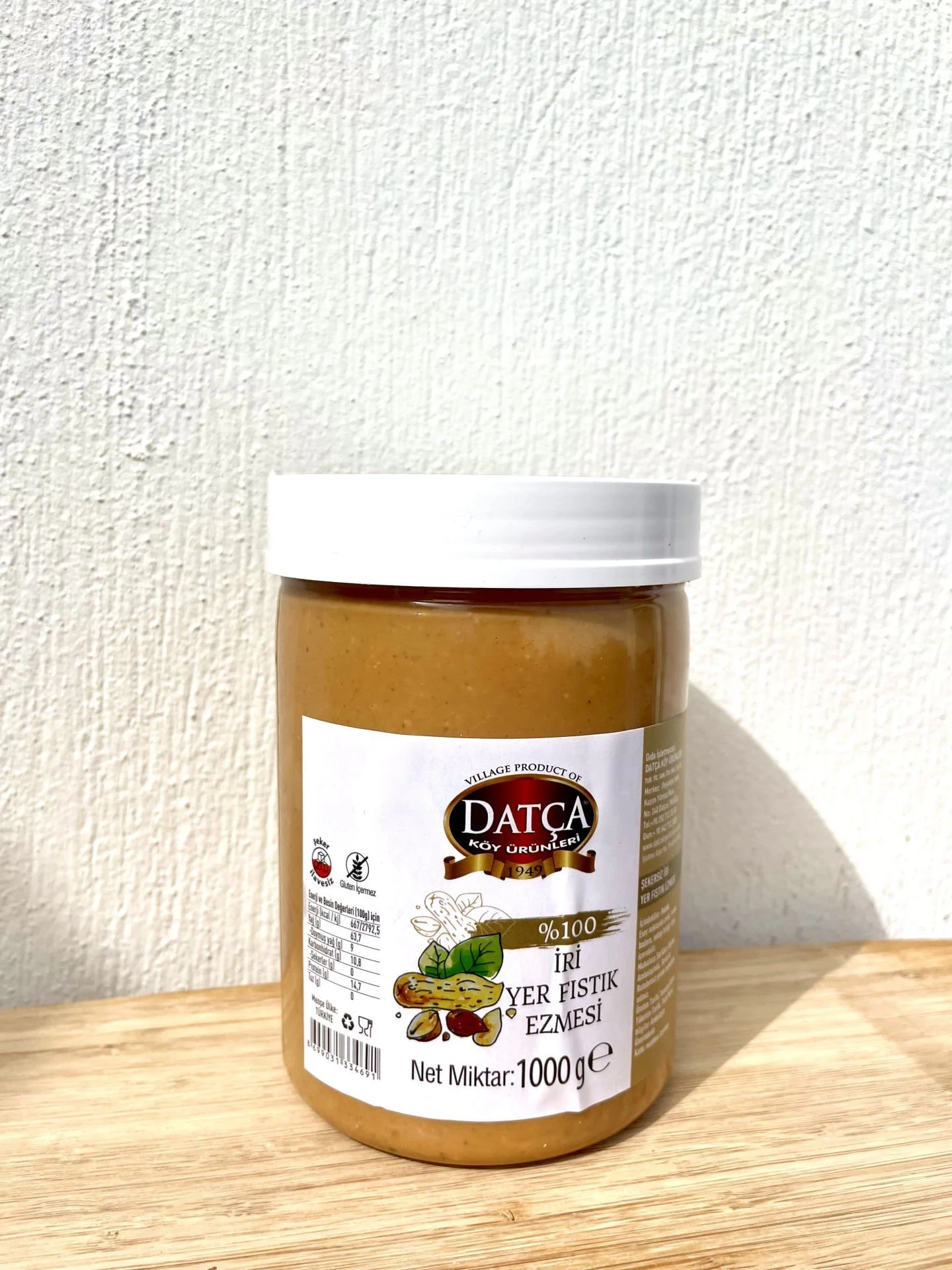 %100 Şekersiz İri Yerfıstık Ezmesi 1000 G